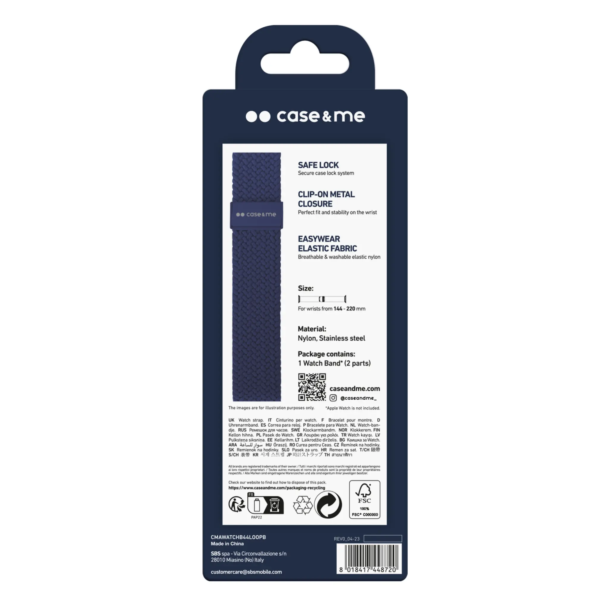 SBS Loop urrem til Apple Watch 42/44/45/49mm. Blå