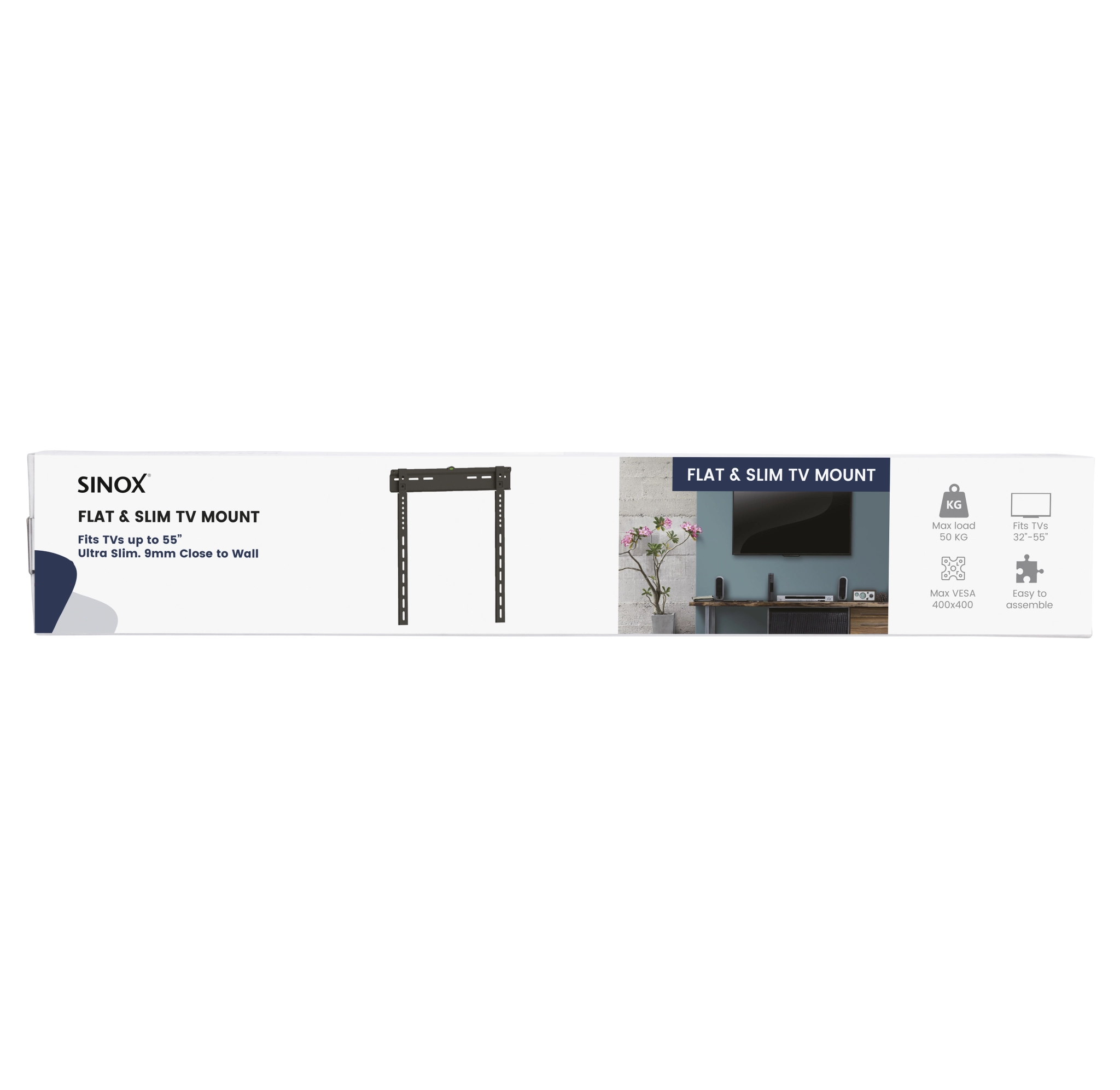 Sinox One TV Wall Mount. 32"-55". Black