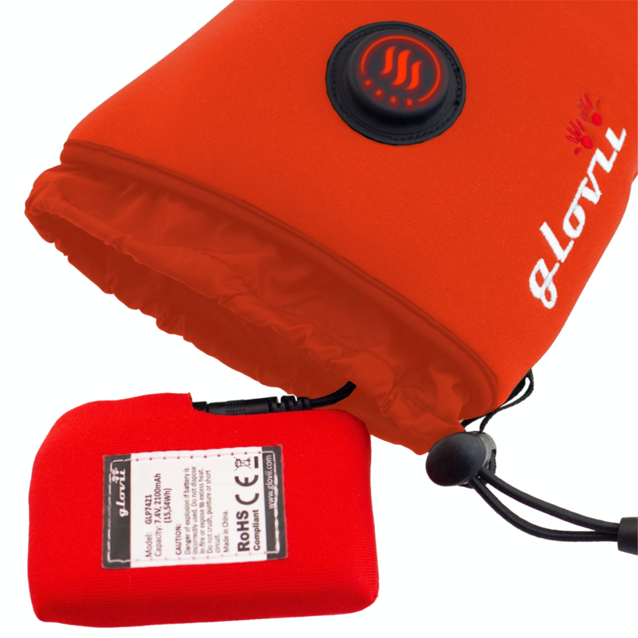 Glovii Heated Universal Gloves XS. Red