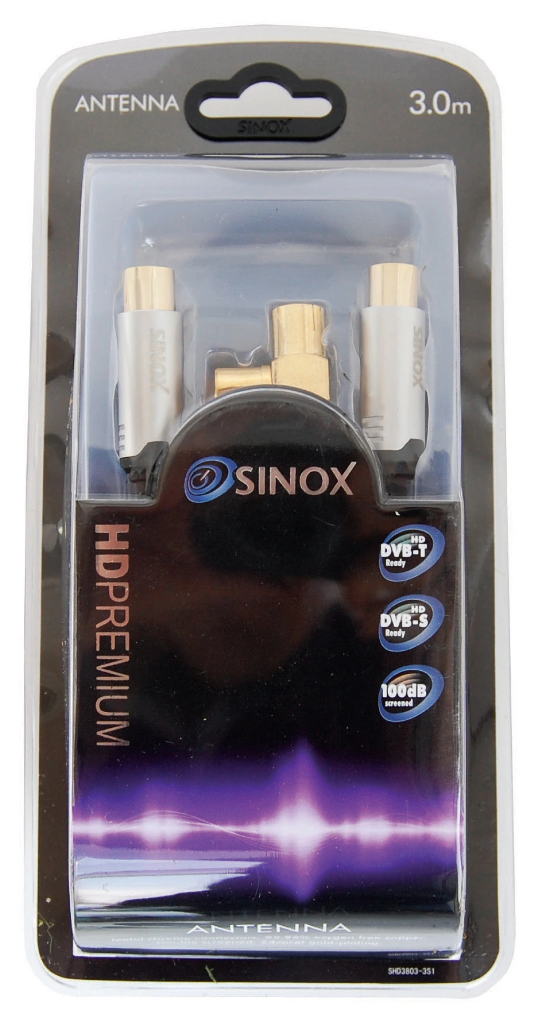 Sinox SHD Antenna Cable. 3m. Black