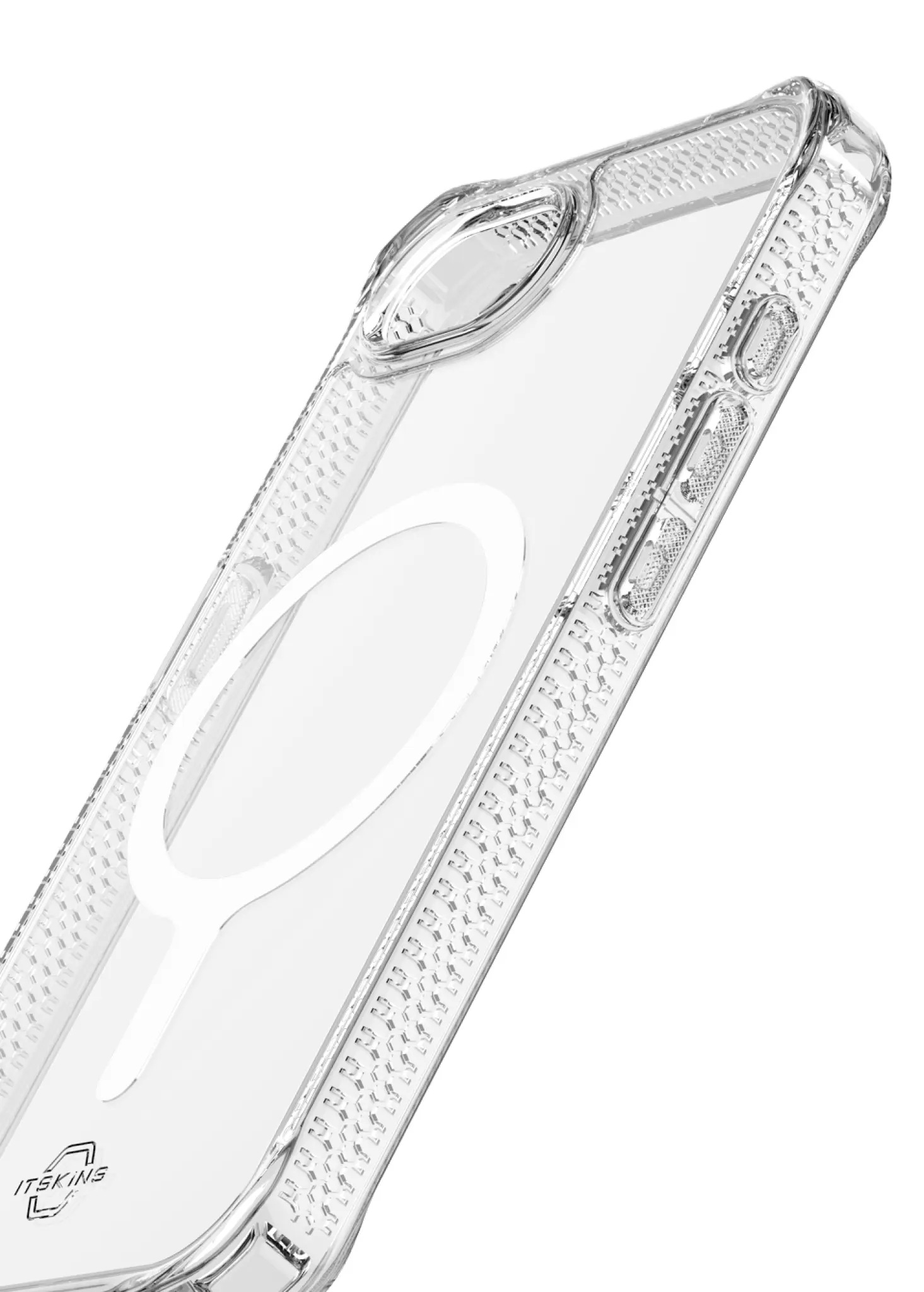 ITSKINS HYBRID MAGSAFE CLEAR cover til iPhone 16e®. Gennemsigtig