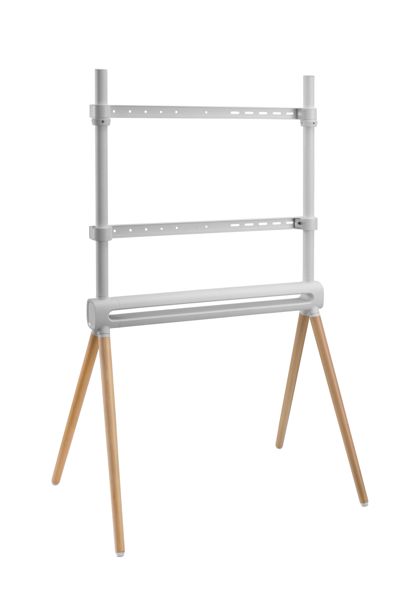 Sinox Quadrupod TV Floor Stand. 60"-75". White & Beech