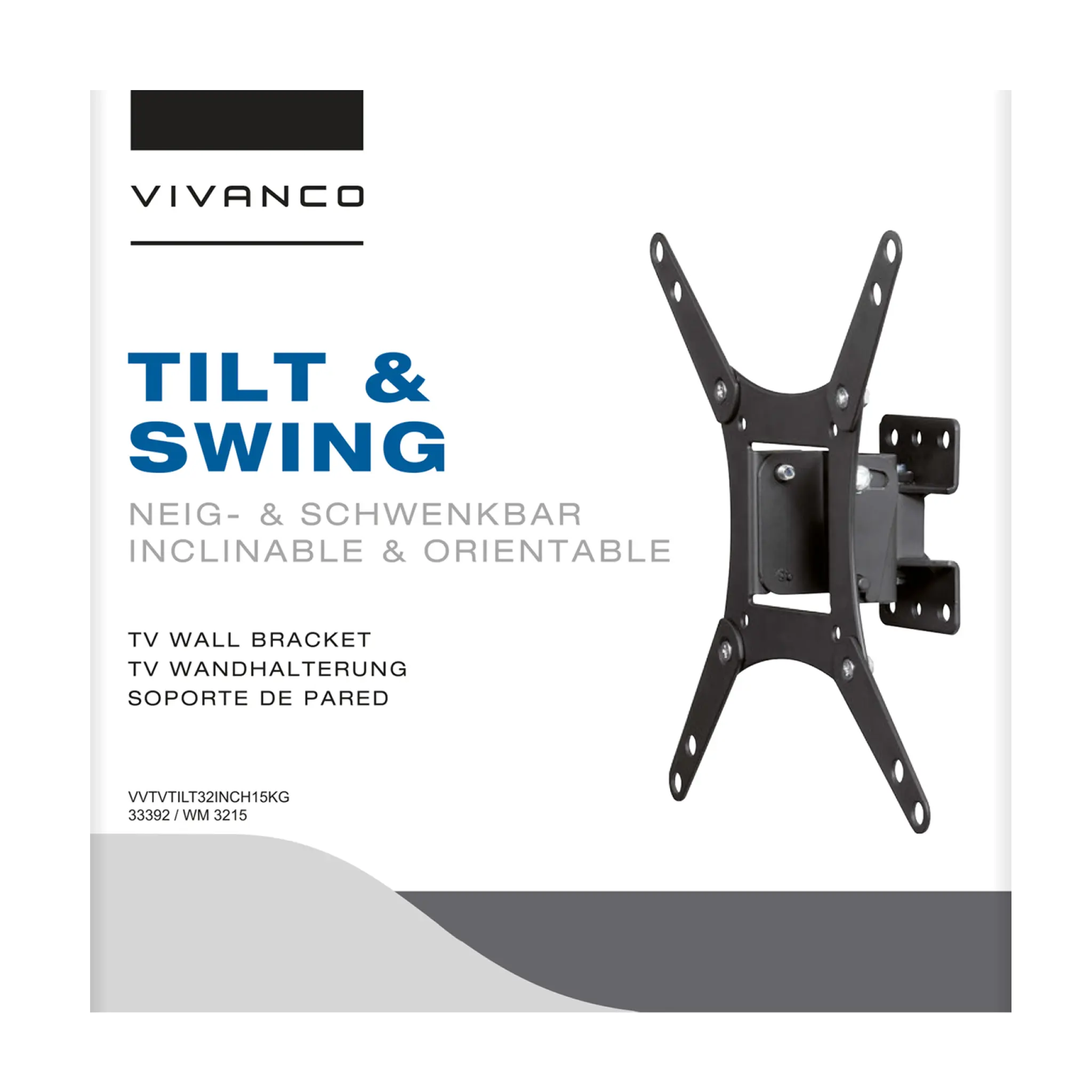 Vivanco TV-vægbeslag, TILT, 43", 15 kg, VESA 200x200
