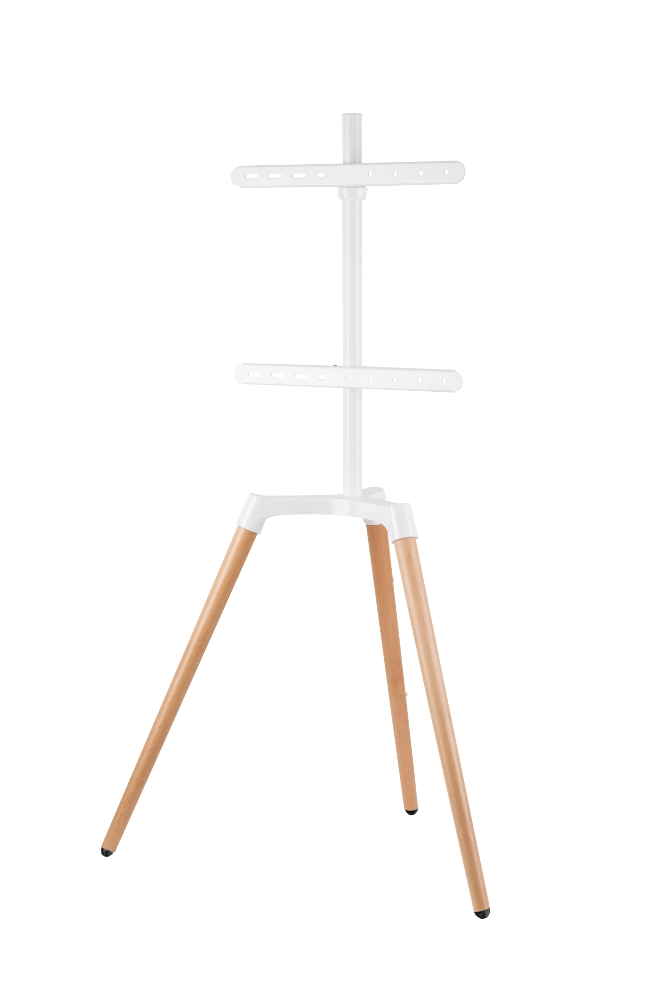 Sinox Tripod TV Floor Stand. 50"-65". White & Beech