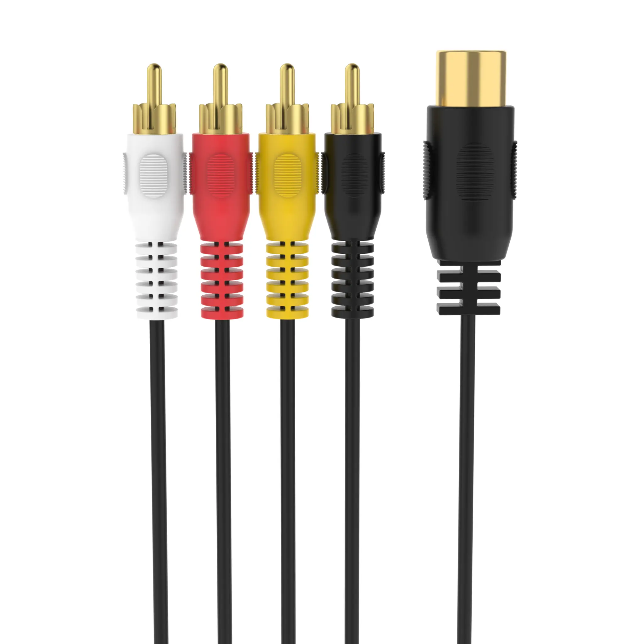 Sinox 5-pin DIN to 4 Phono Cable. 1m. Black