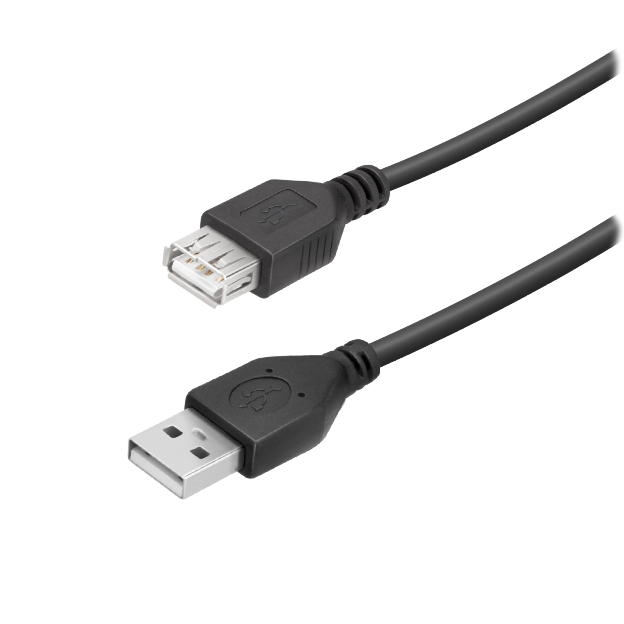 Vivanco højhastigheds USB-A han til hun-kabel til dataoverførsel og opladning. Sort