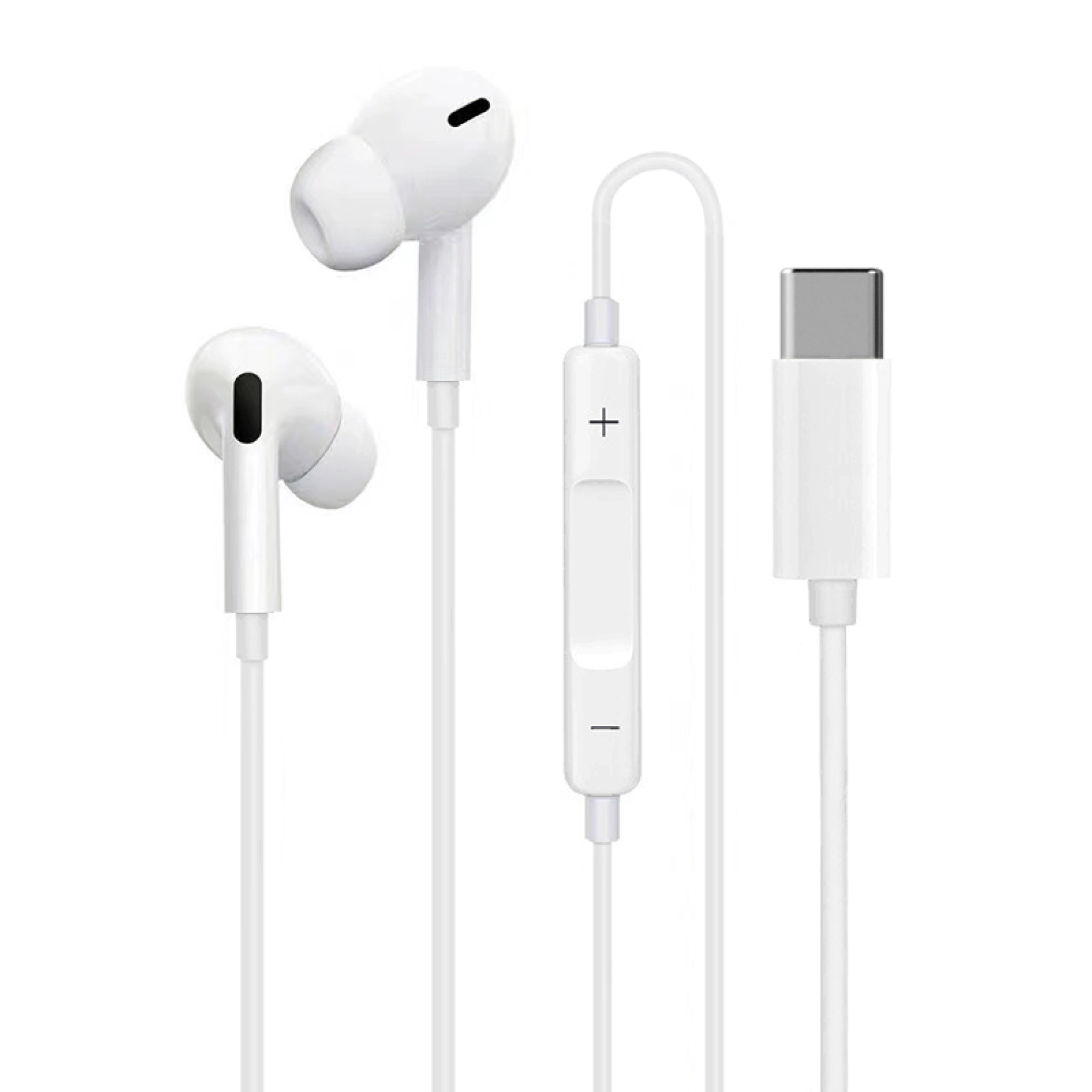 Sinox in-ear headphones USB-C with microphone. White