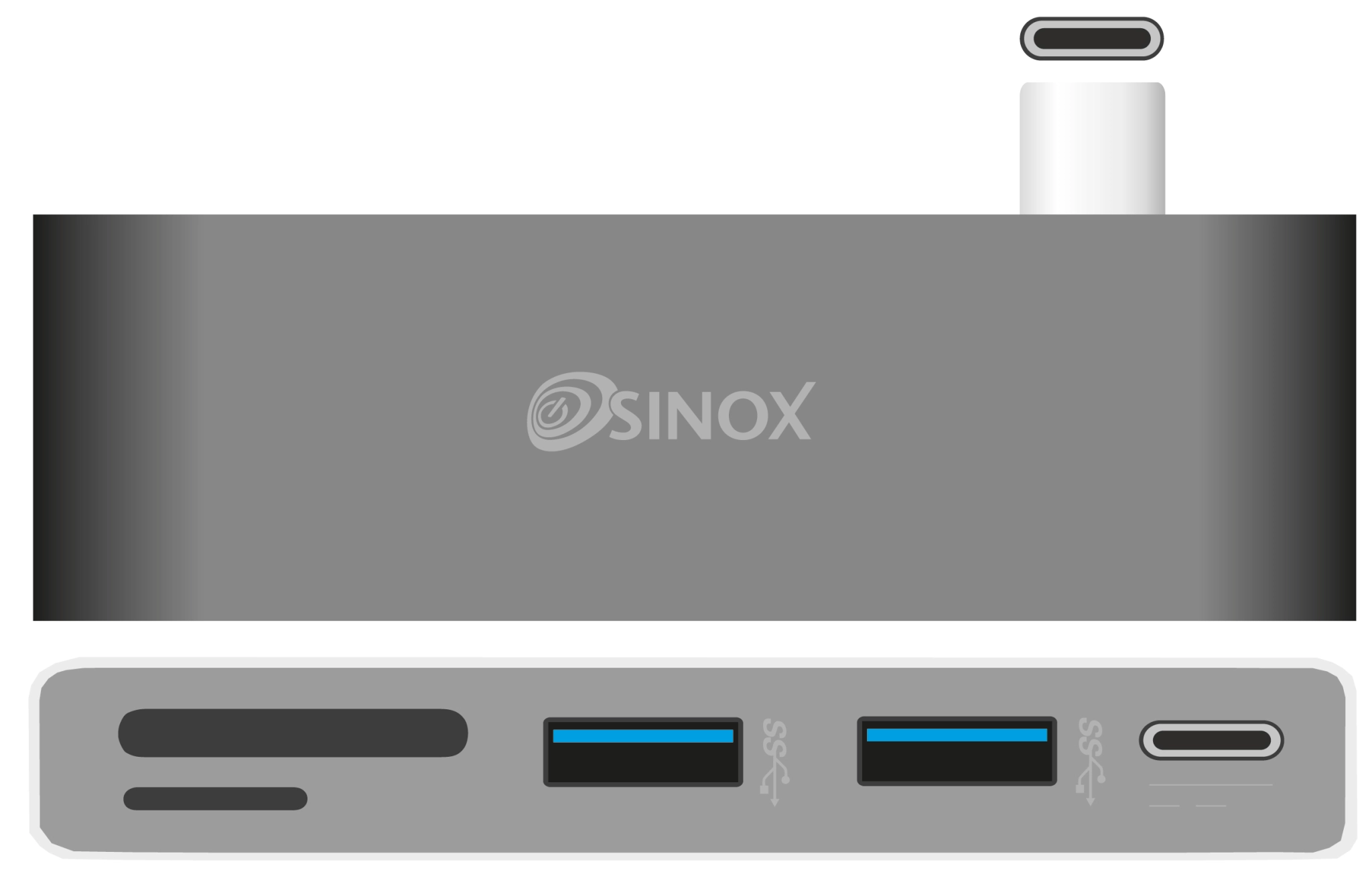 Sinox USB C Hub. Aluminum