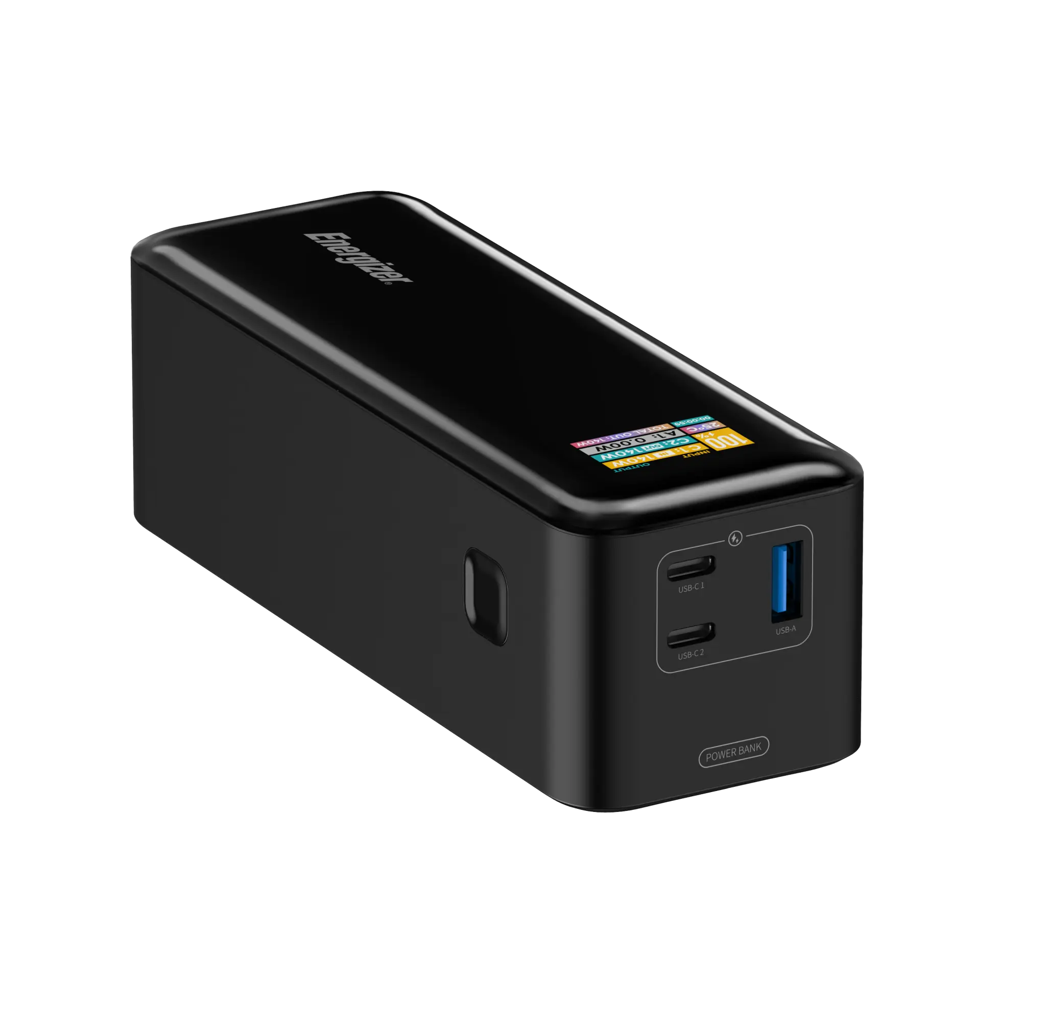 Energizer 140W High-Speed USB-C PD & USB-A Power Bank. Black