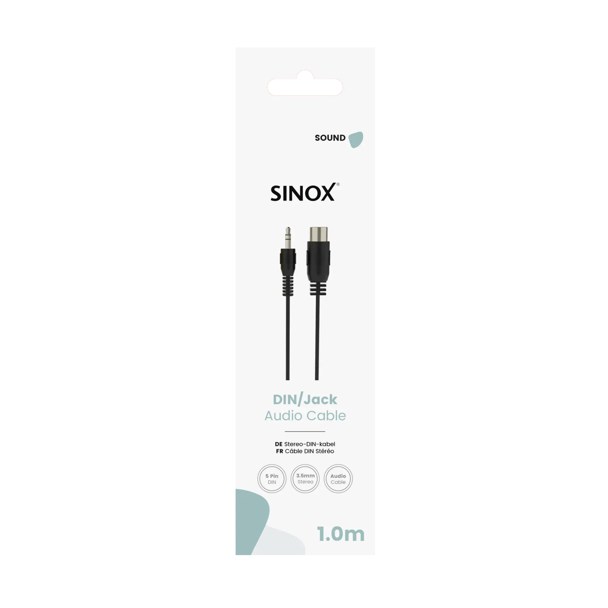 Sinox 5-pin DIN to Mini Jack Cable. 1m. Black