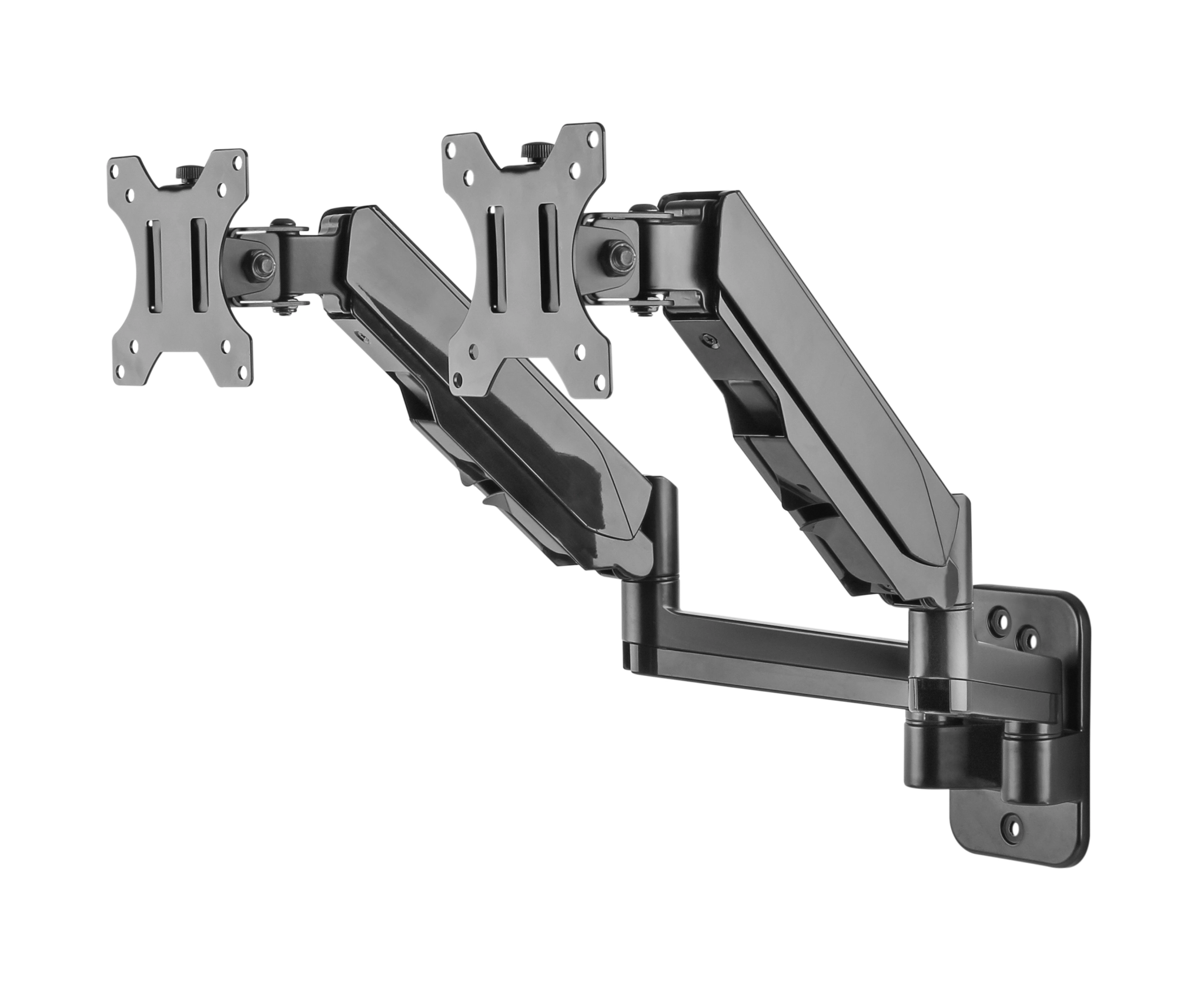 Sinox Office Dual Monitor Wall Mount with Gas Spring. Up to 32". Black