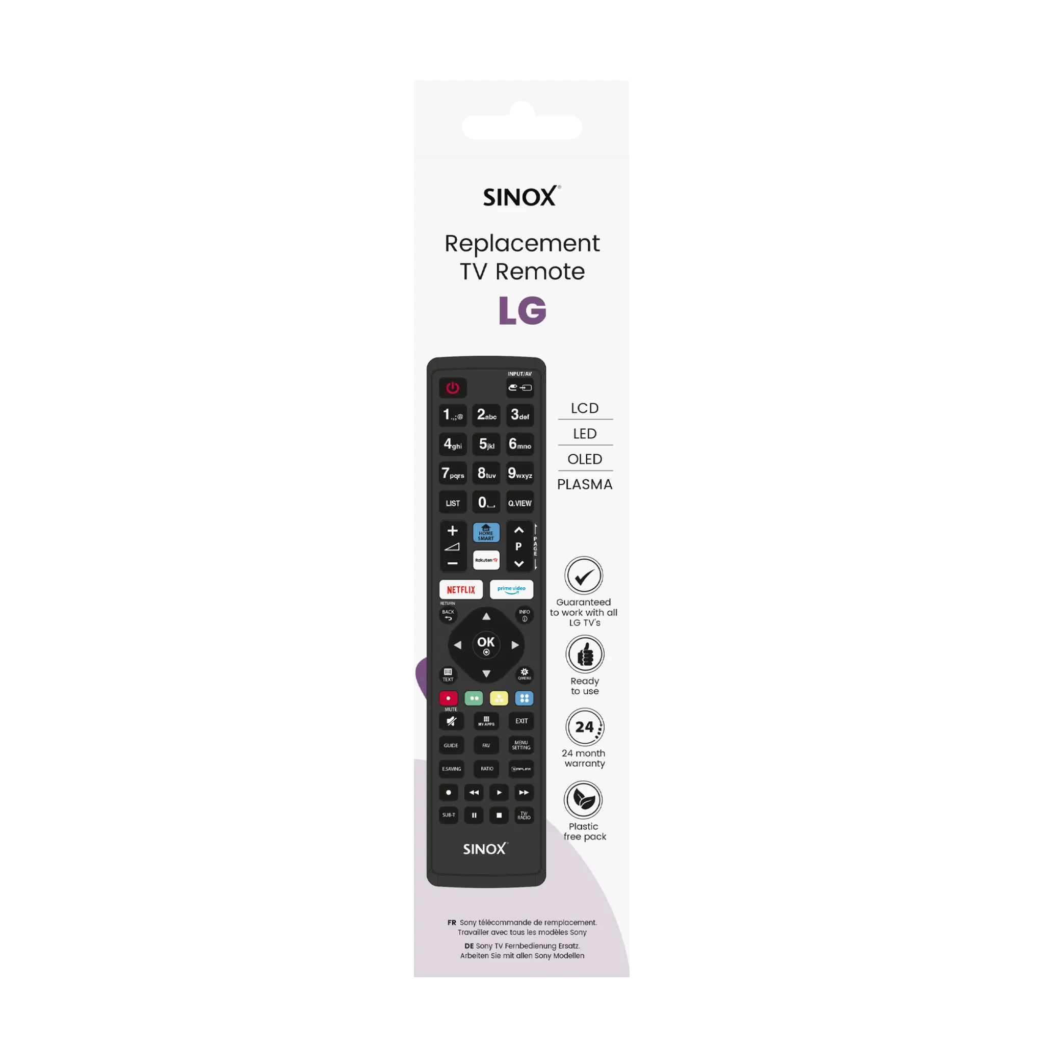 Sinox fjernbetjening til LG
