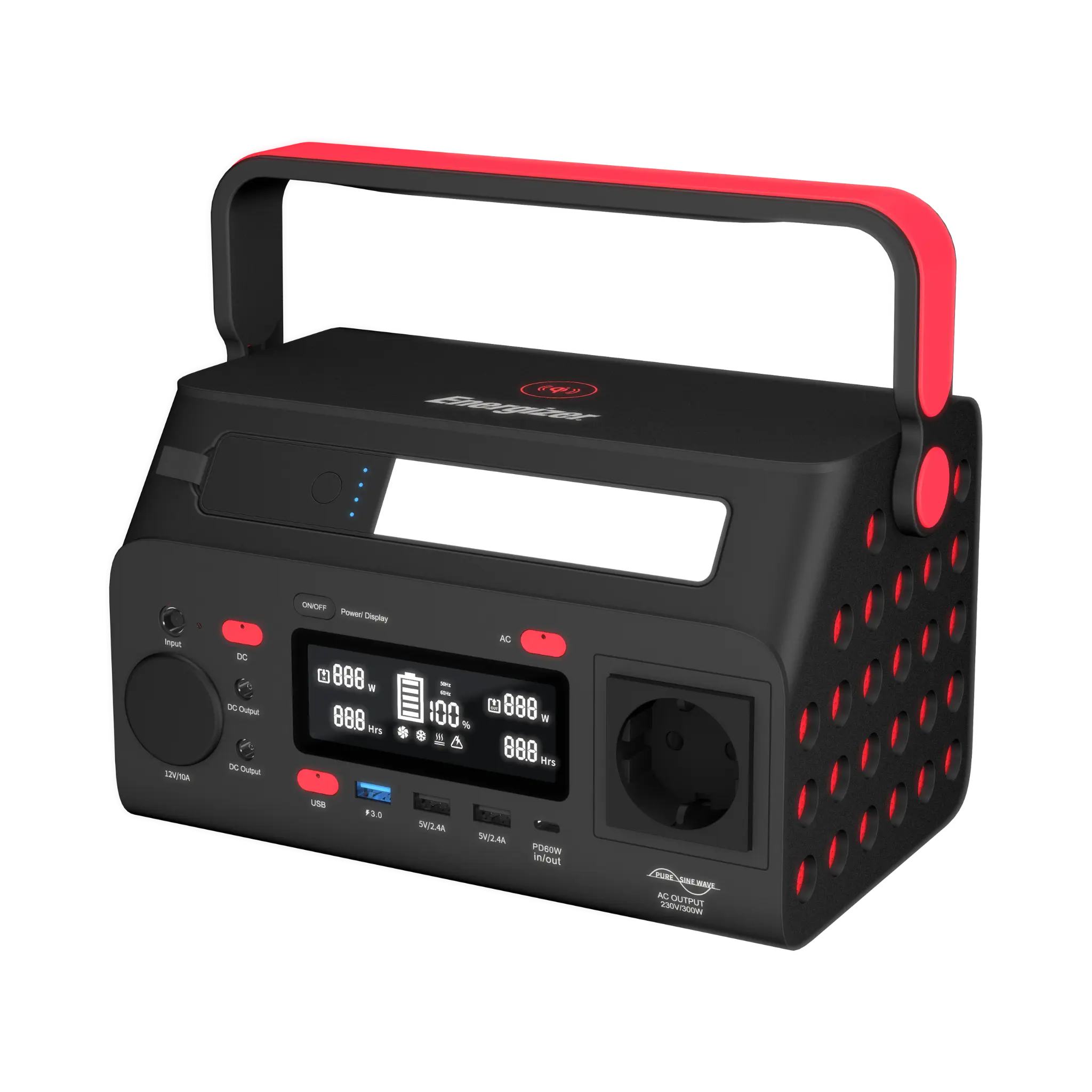 Energizer bærbar powerstation med 60W PD. Sort