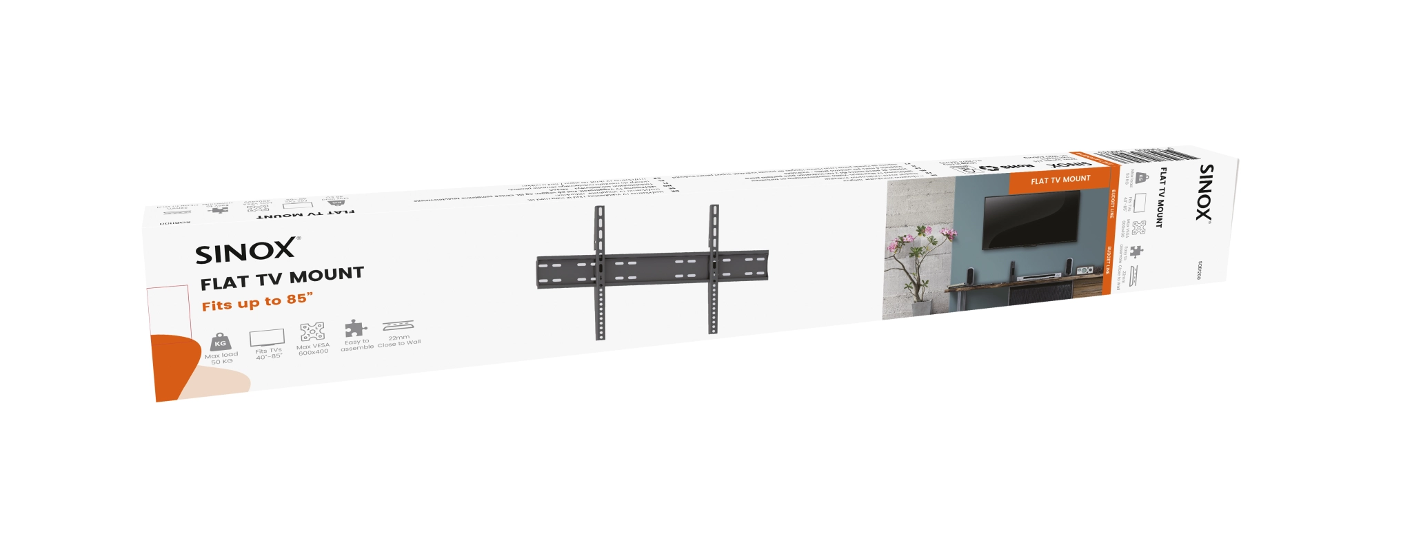 Sinox One TV Wall Mount. 40"-85". Black