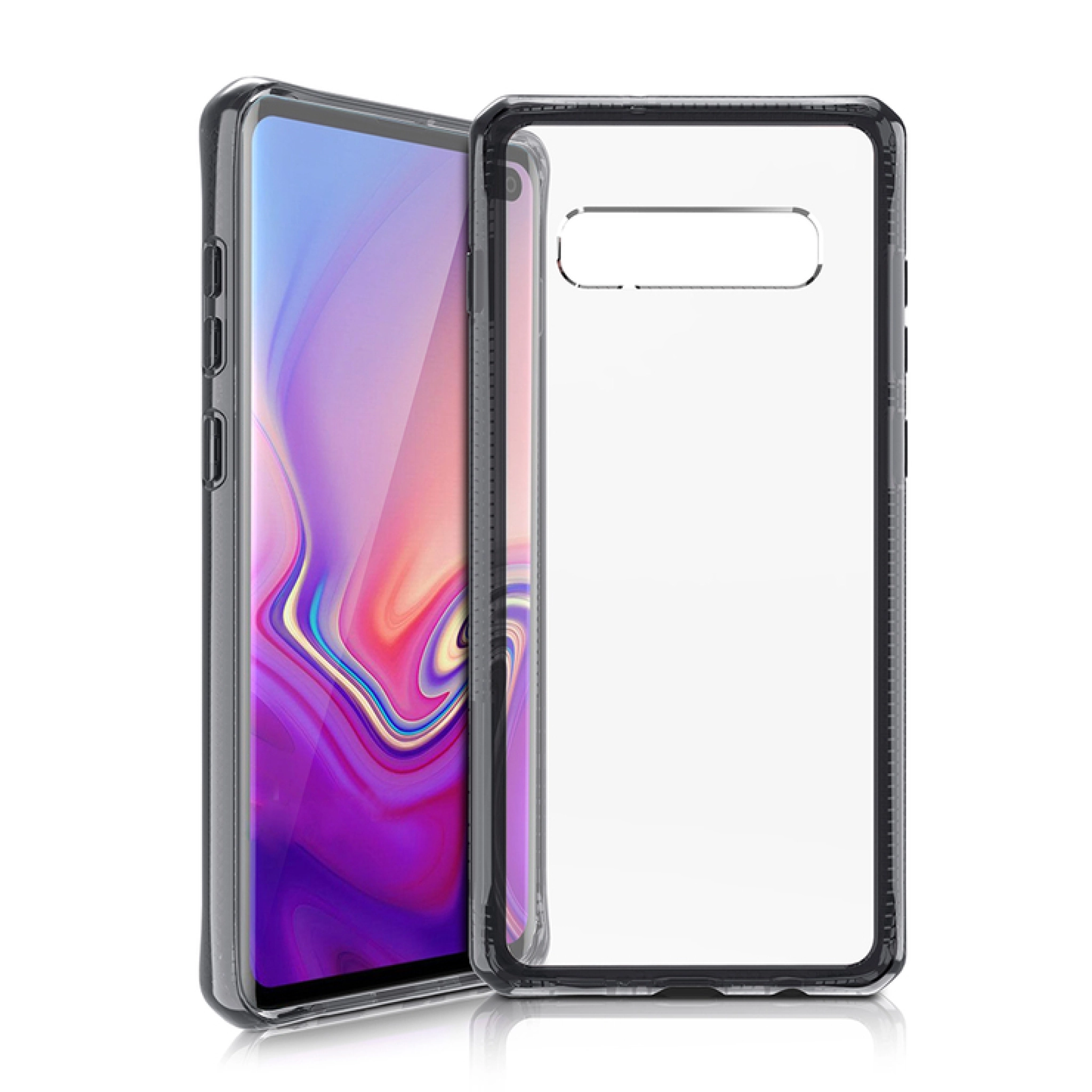 ITSKINS HYBRID CLEAR cover til Samsung Galaxy S10+®. Sort og gennemsigtig