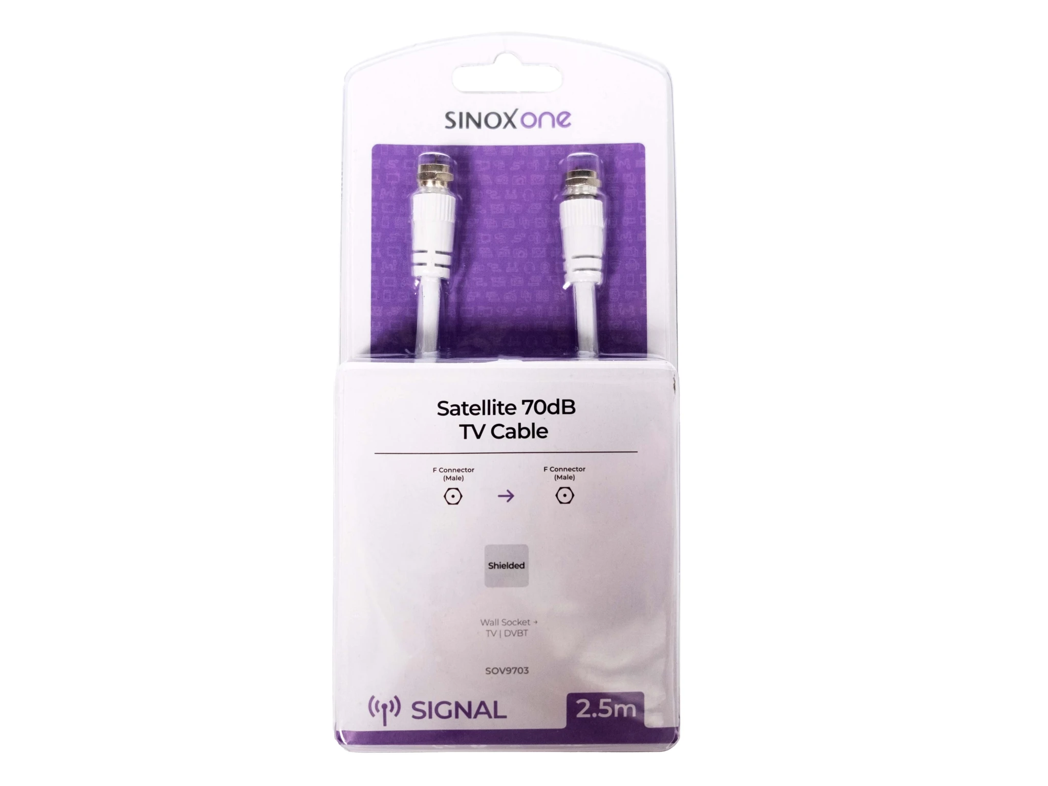 Sinox Satellite Cable. 2.5m. White