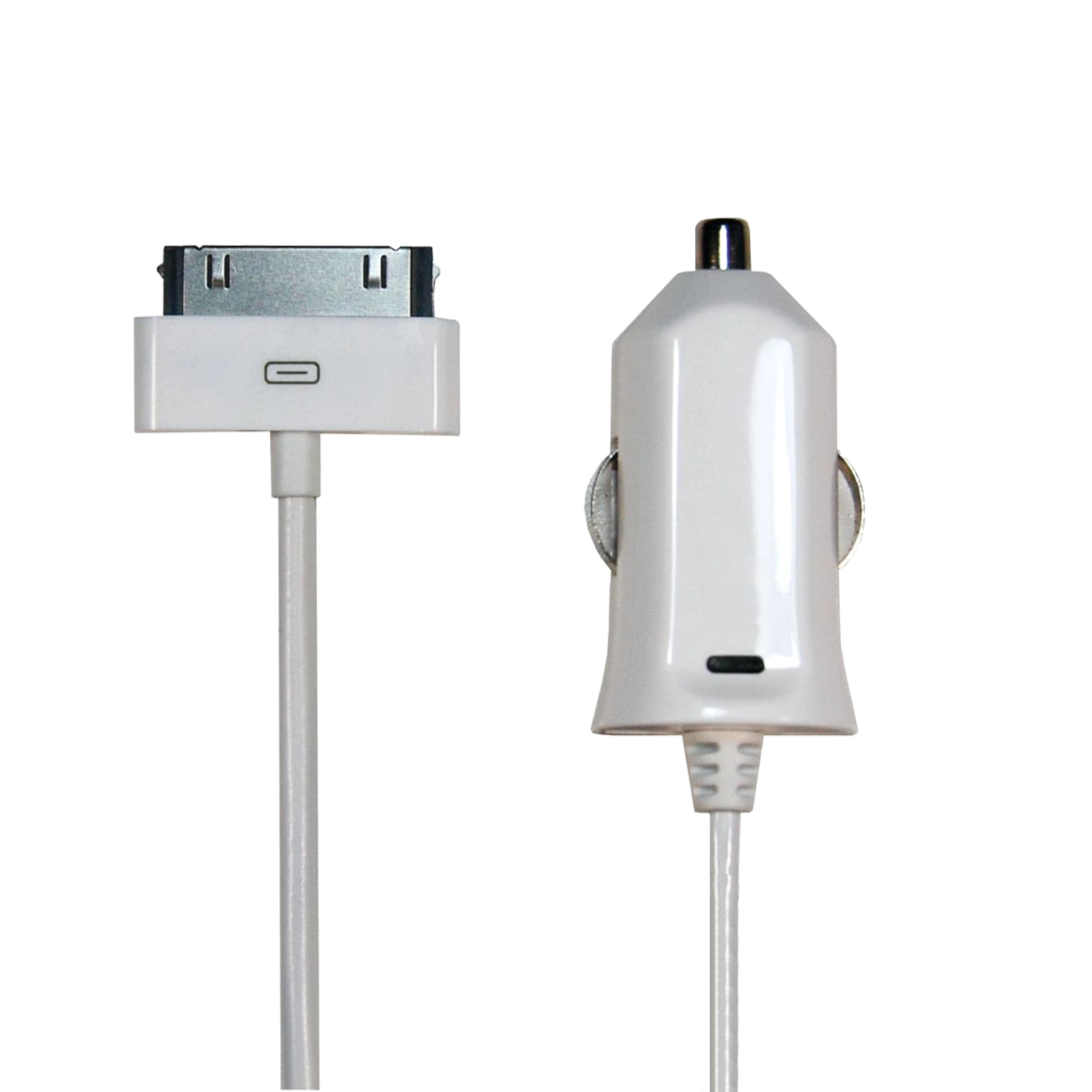 Sinox 12V Car Charger w/30-pin+MFI chip 2.1A. 1m. White