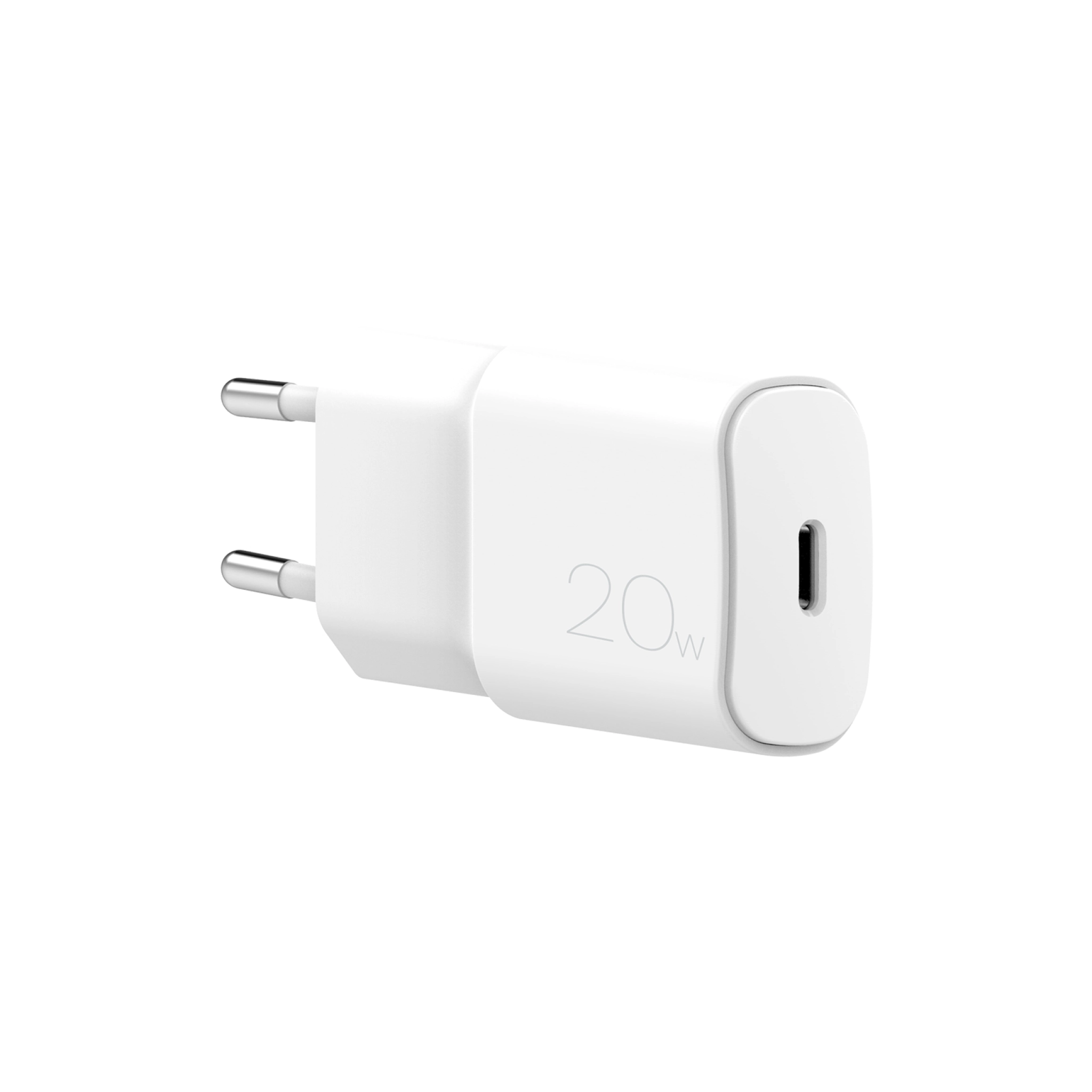 PURO vægoplader USB-C 20W. Hvid