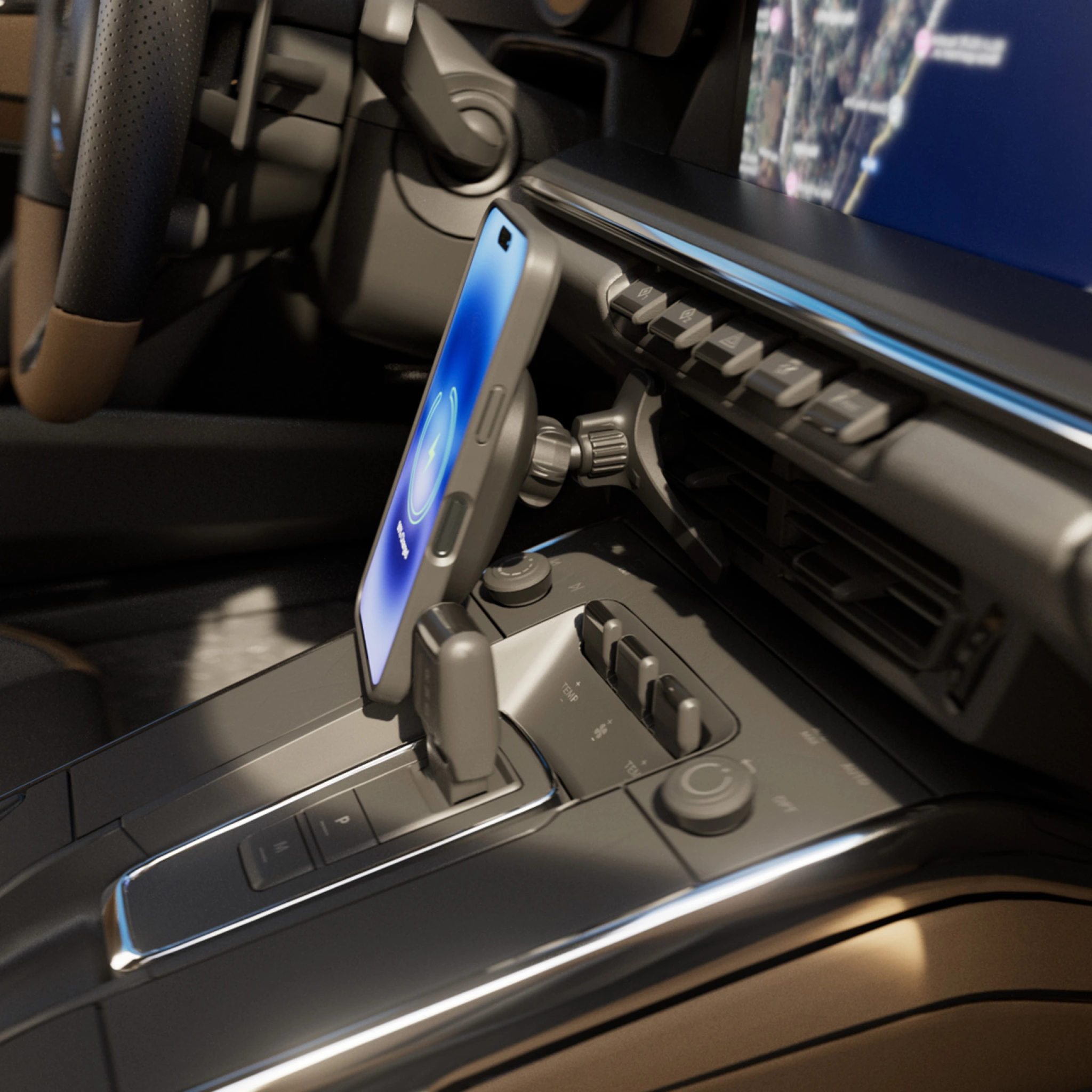 PURO Power Mag Holder magnetic car mount with Qi2 wireless charging