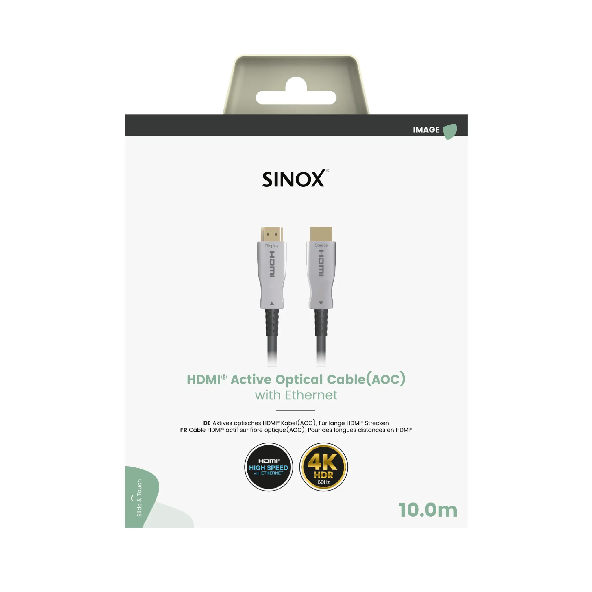 Sinox HDMI™ Optical Cable 4K60Hz+E. 10m. Black