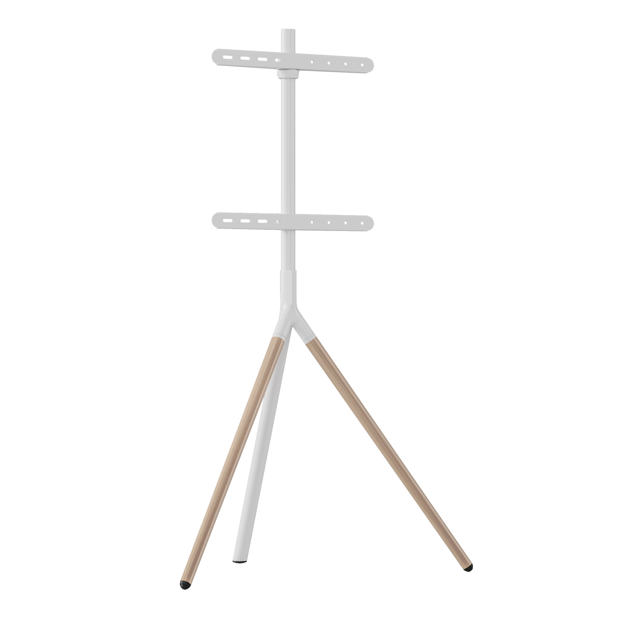 Sinox Tripod TV Floor Stand. 45"-65". White & Beech