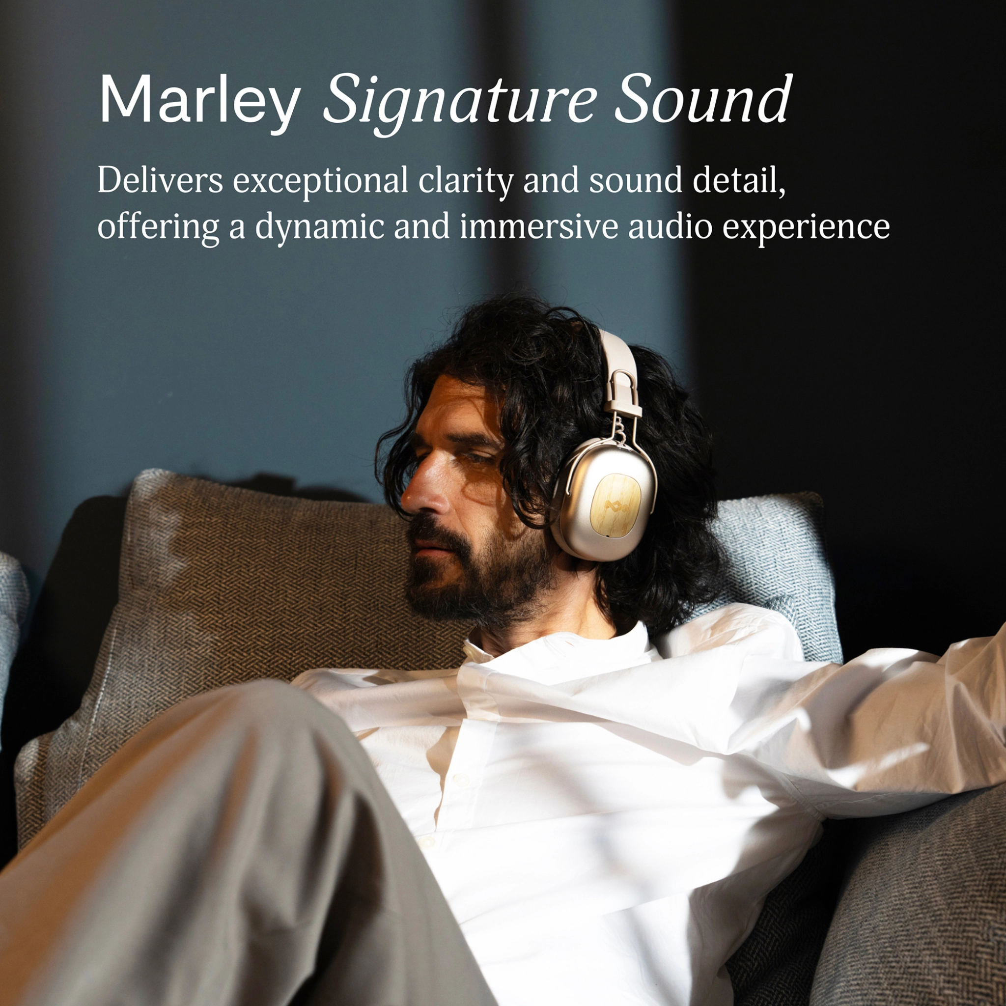 Marley Positive Vibration Rebel ANC-hovedtelefoner. Fløde