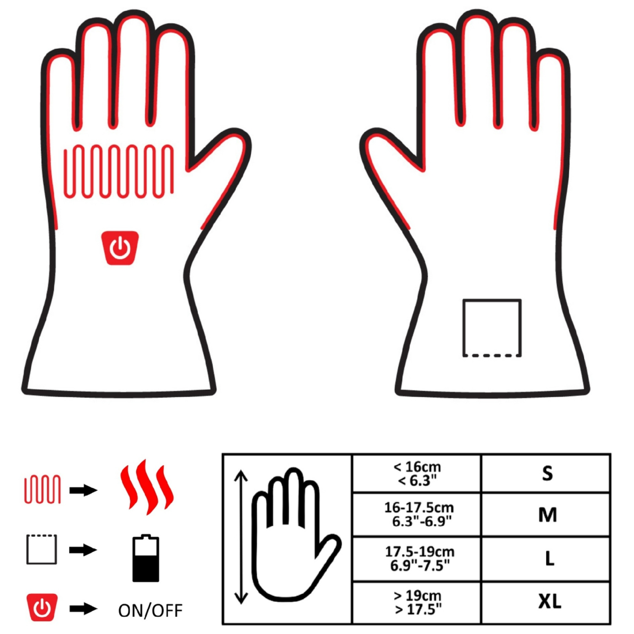 Glovii Heated Work Gloves L. Black