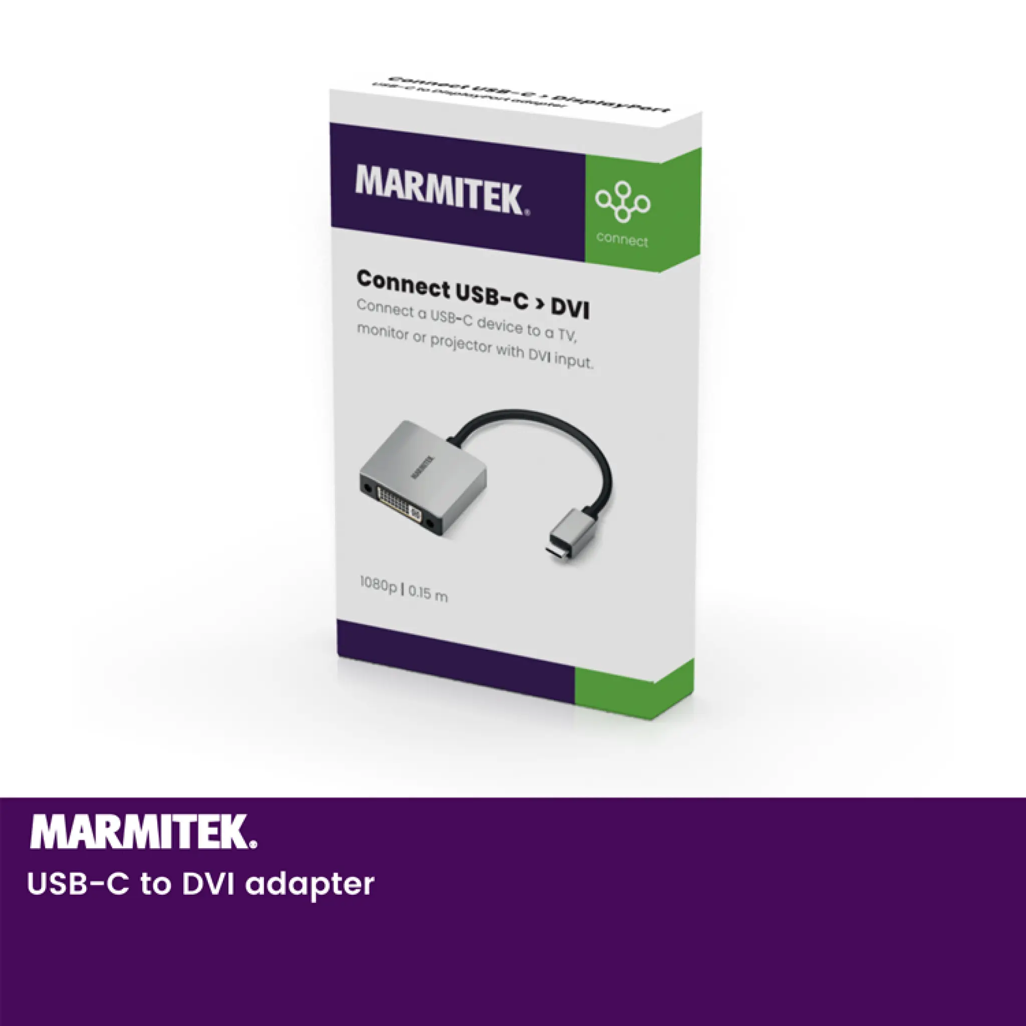 Marmitek USB-C to DVI adapter. 0.15m