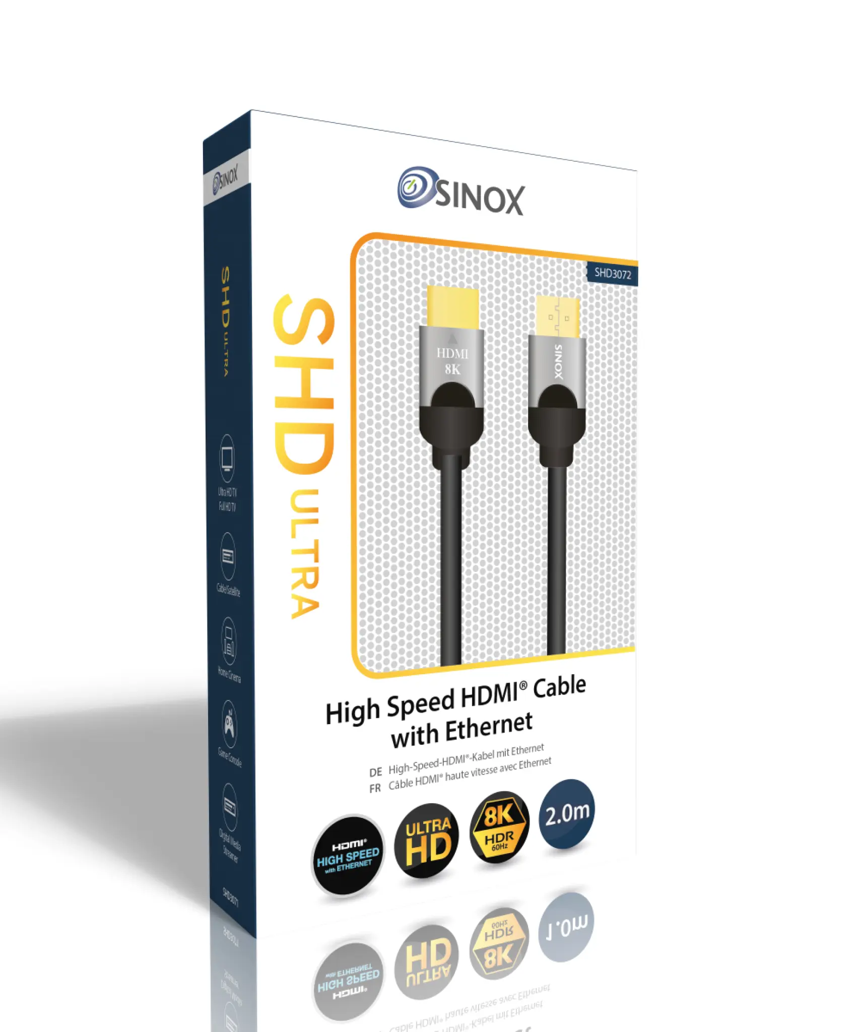 Sinox SHD HDMI™ Cable 8K60Hz+E. 2m. Black