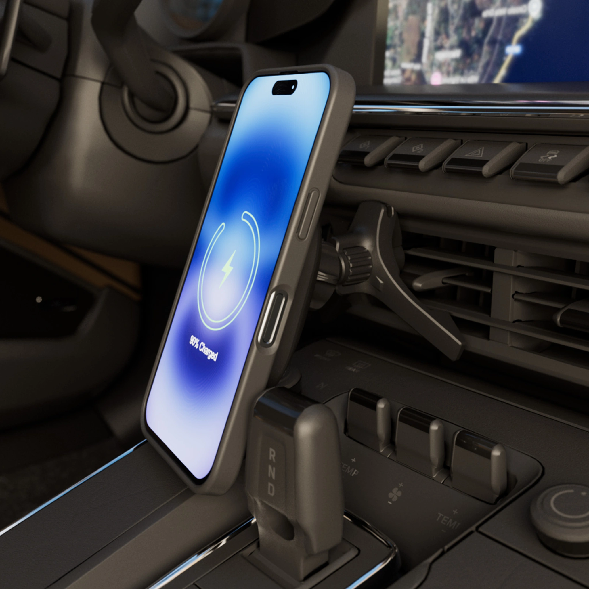 PURO Power Mag Holder magnetic car mount with Qi2 wireless charging