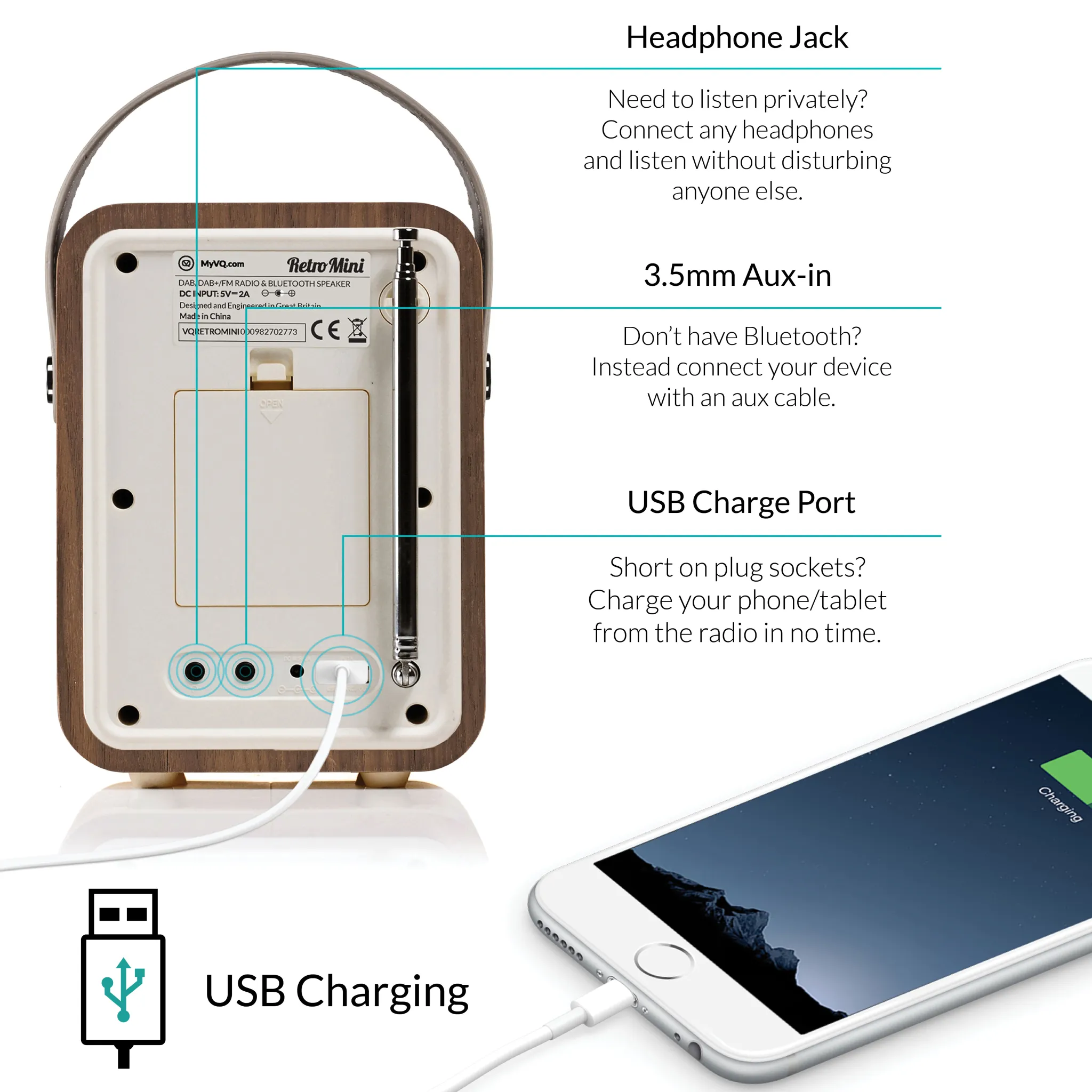 VQ Retro Mini radio. Valnød