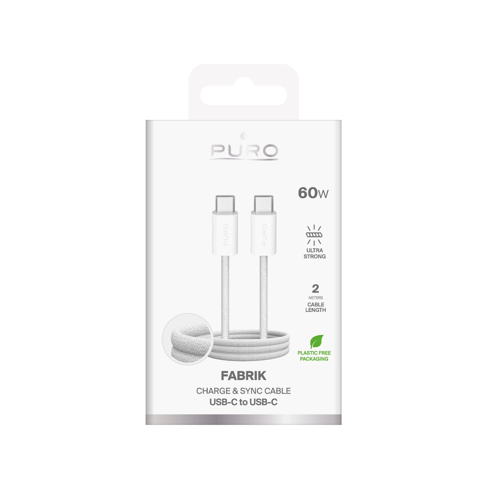 PURO Fabric cable "FABRIK" from USB-C to USB-C