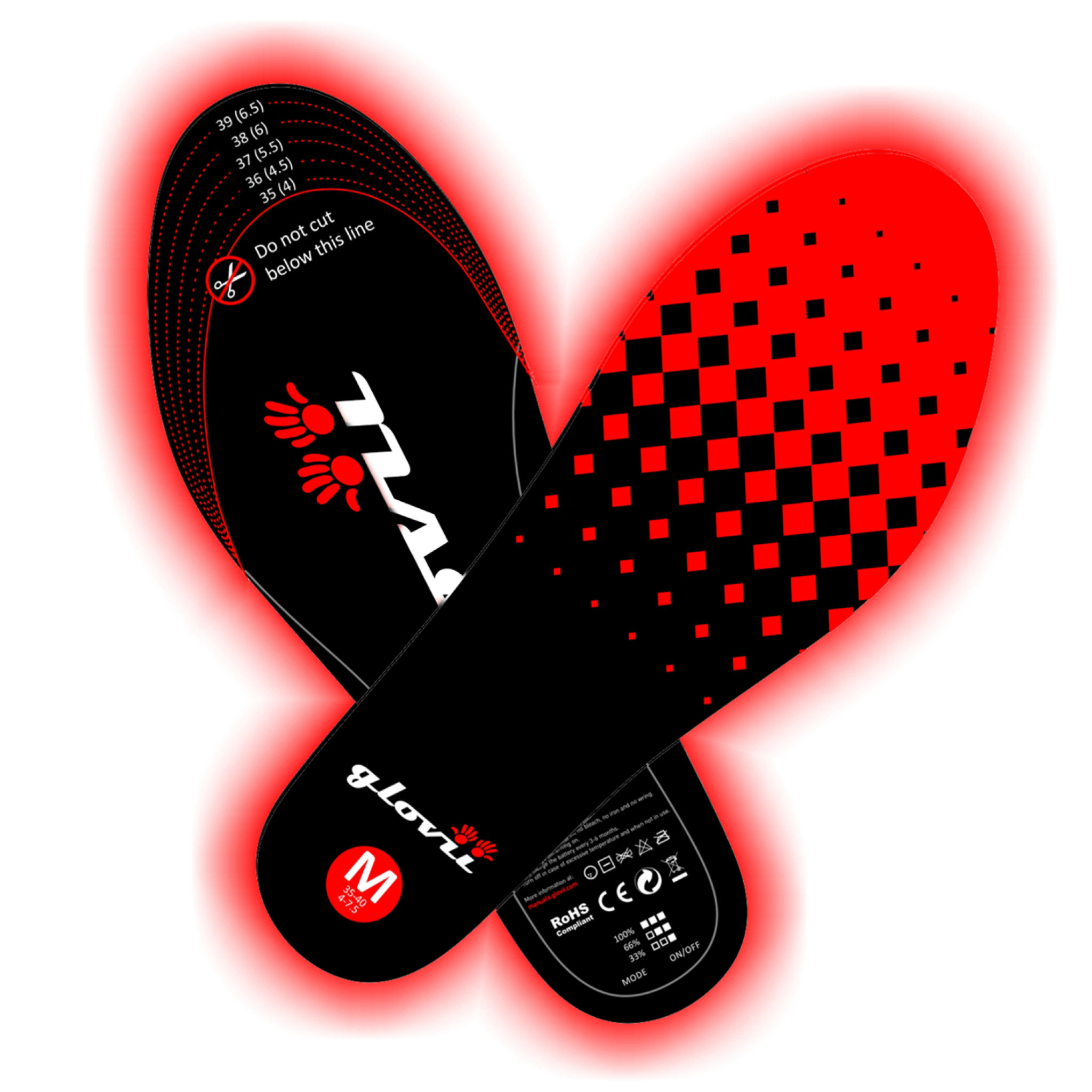 Glovii Heated Insoles with Remote Size M Glovii Heated Insoles with Remote Size M