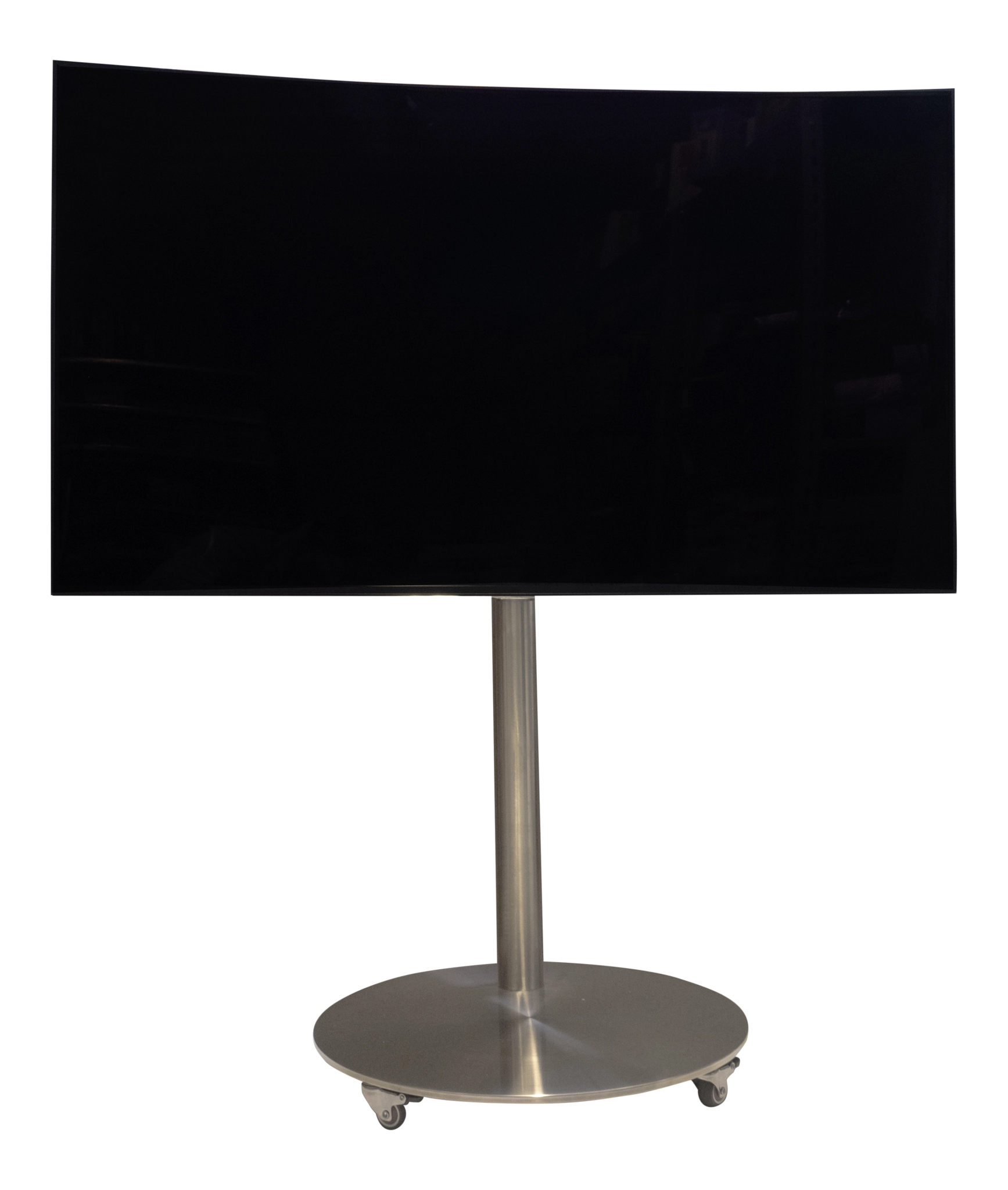 Sinox StandView TV Floor Mount with wheels and rotatable top. 26"-65". Alu finish