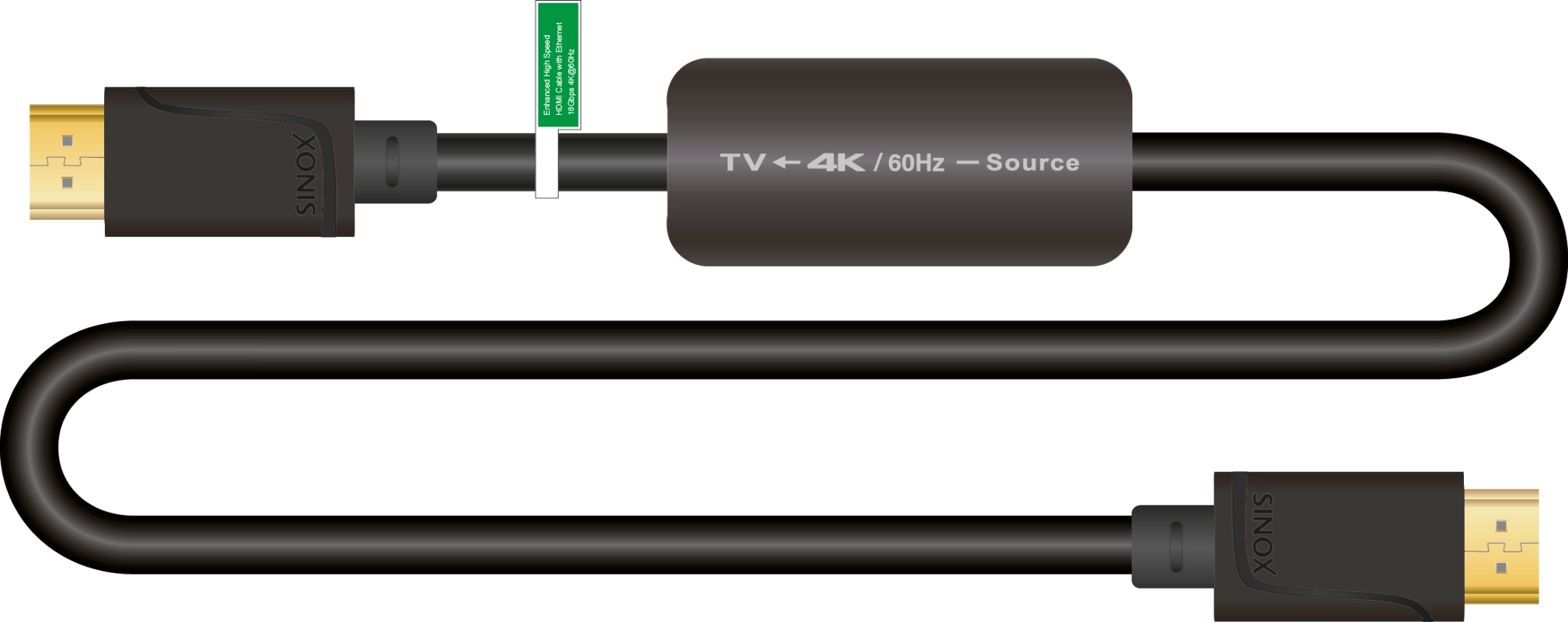 Sinox HDMI™ Cable 4K60Hz+E . 10m. Black
