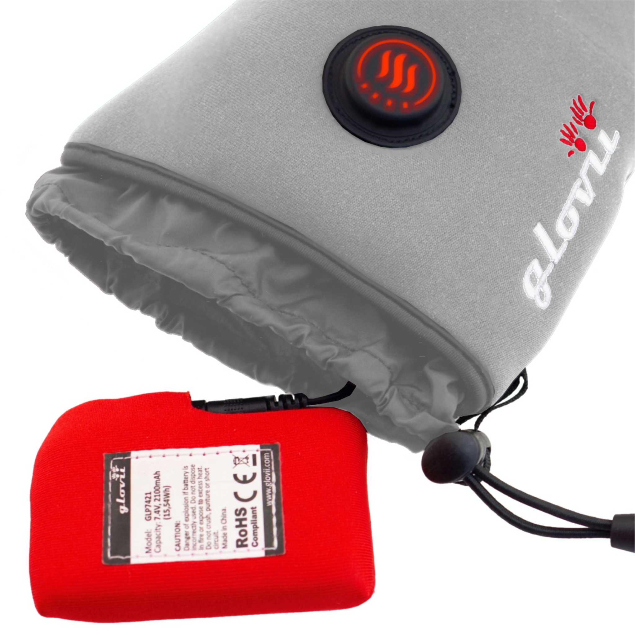 Glovii Heated Universal Gloves M. Grey