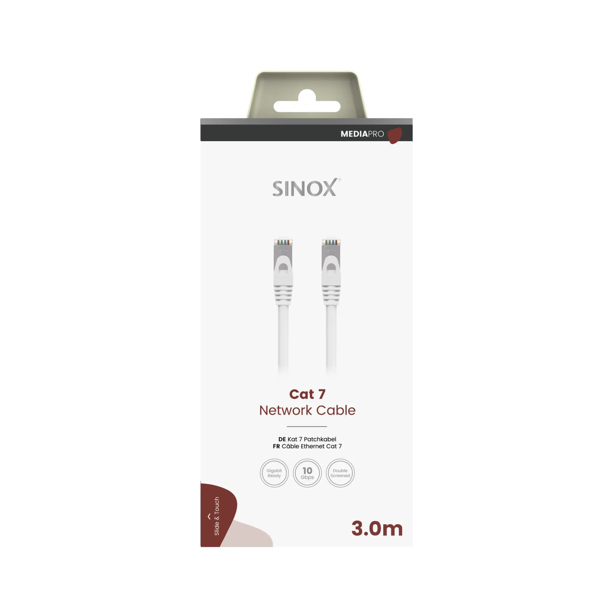 Sinox PRO S-FTP Cat7 Network Cable. 3m. White