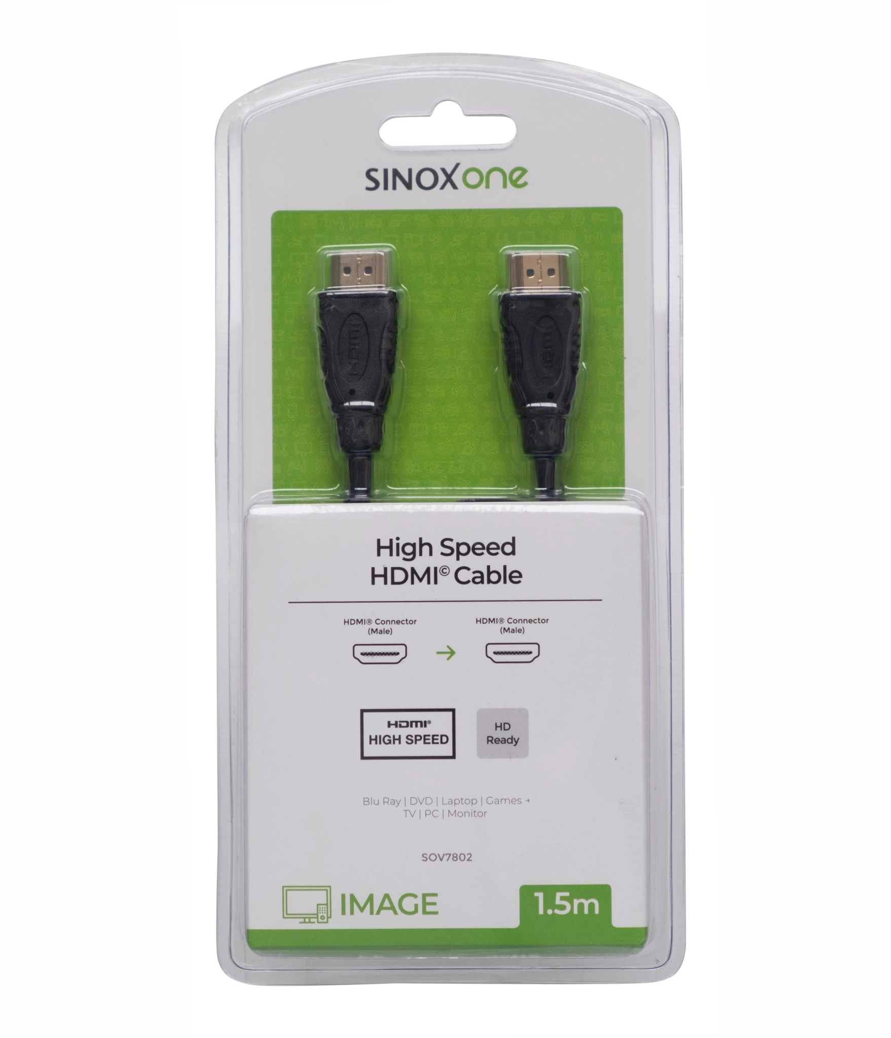 Sinox One HDMI™ Cable. 1.5m. Black