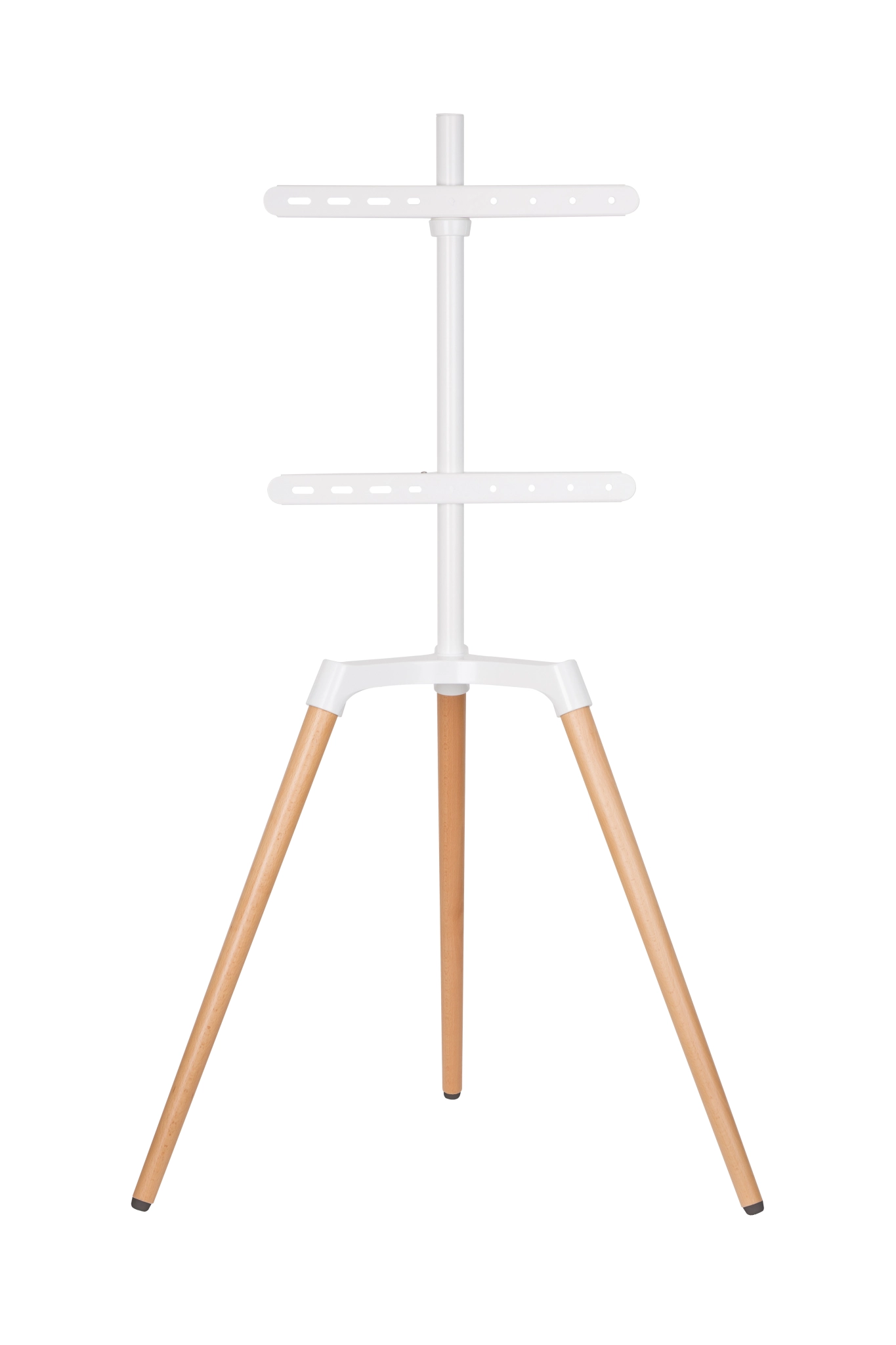Sinox Tripod TV Floor Stand. 50"-65". White & Beech