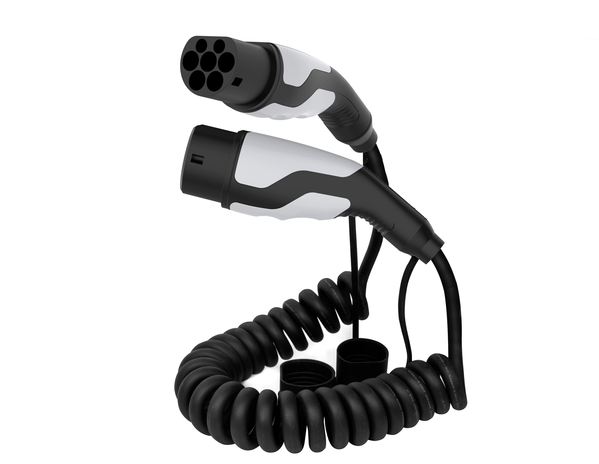 Sinox EV Charging Spiral Cable Mode 3. 32A 3 phases. 5m. Black