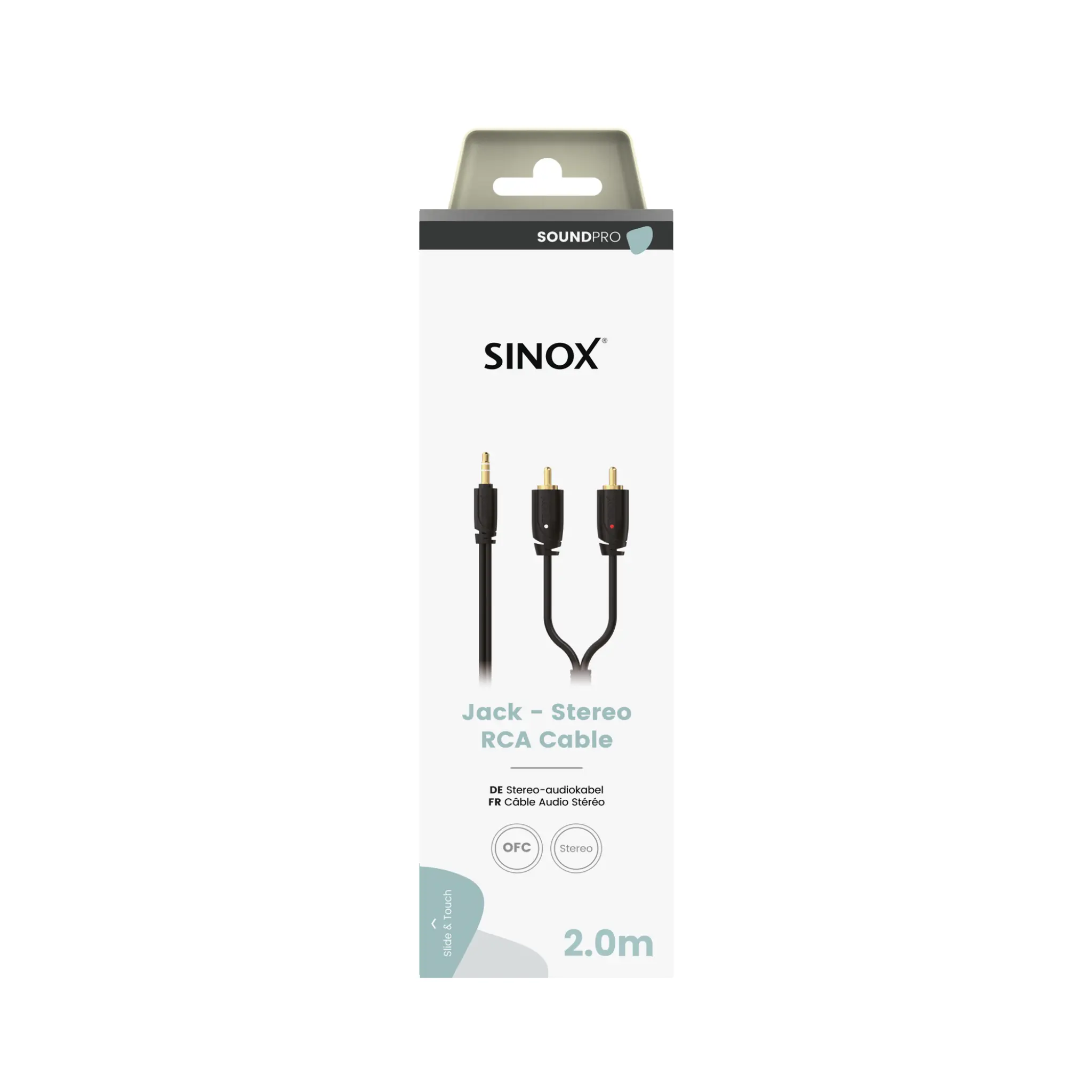 Sinox PRO Mini Jack to Phono Cable. 2m. Black