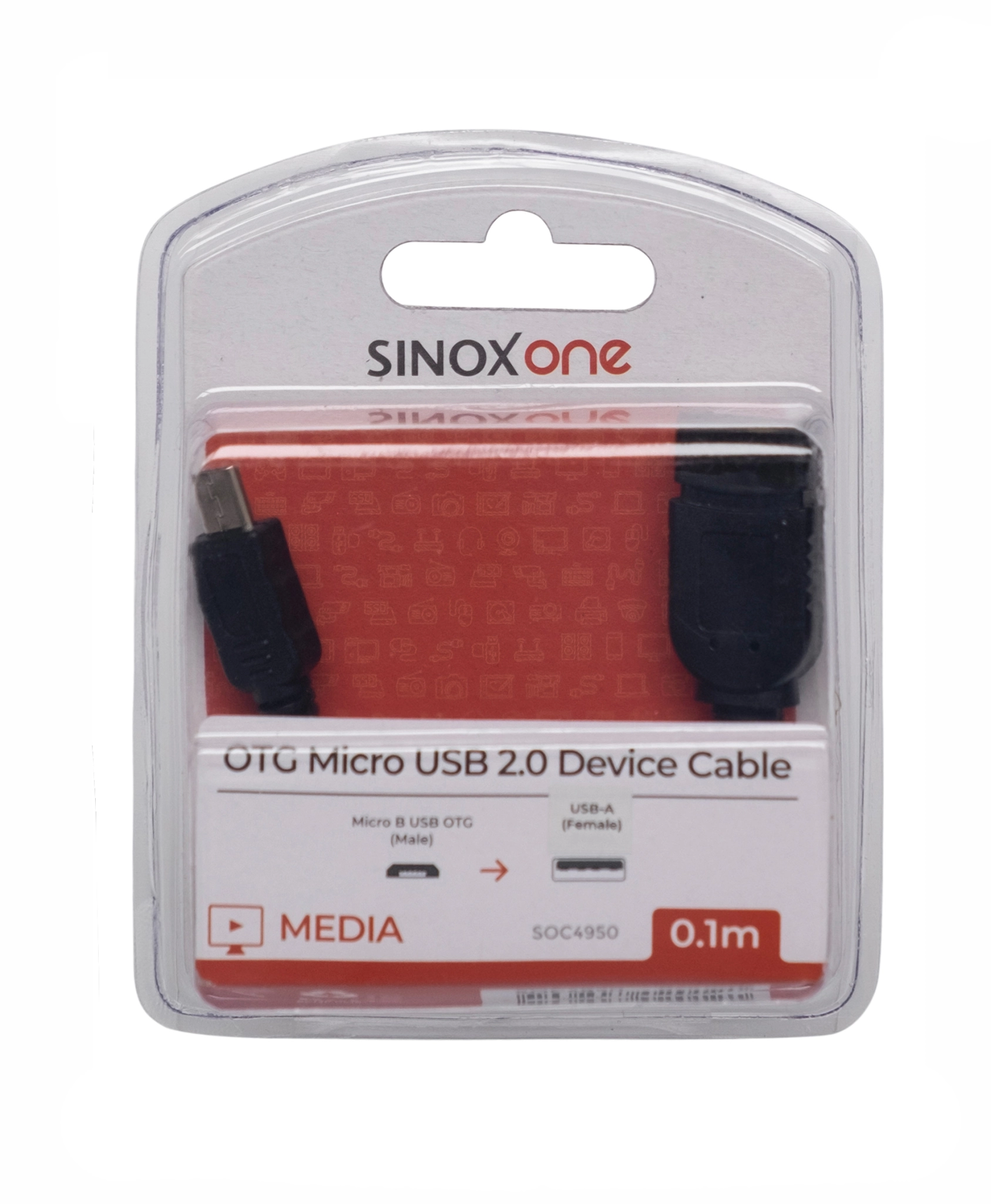 Sinox One Micro OTG Adaptor. 0.1m. Black