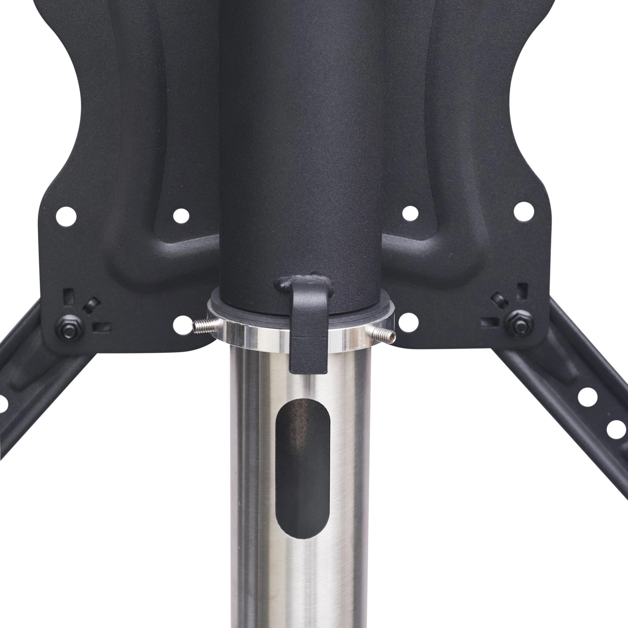 Sinox StandView TV Floor Mount, angled with rotatable top. 26"-65". Alu finish