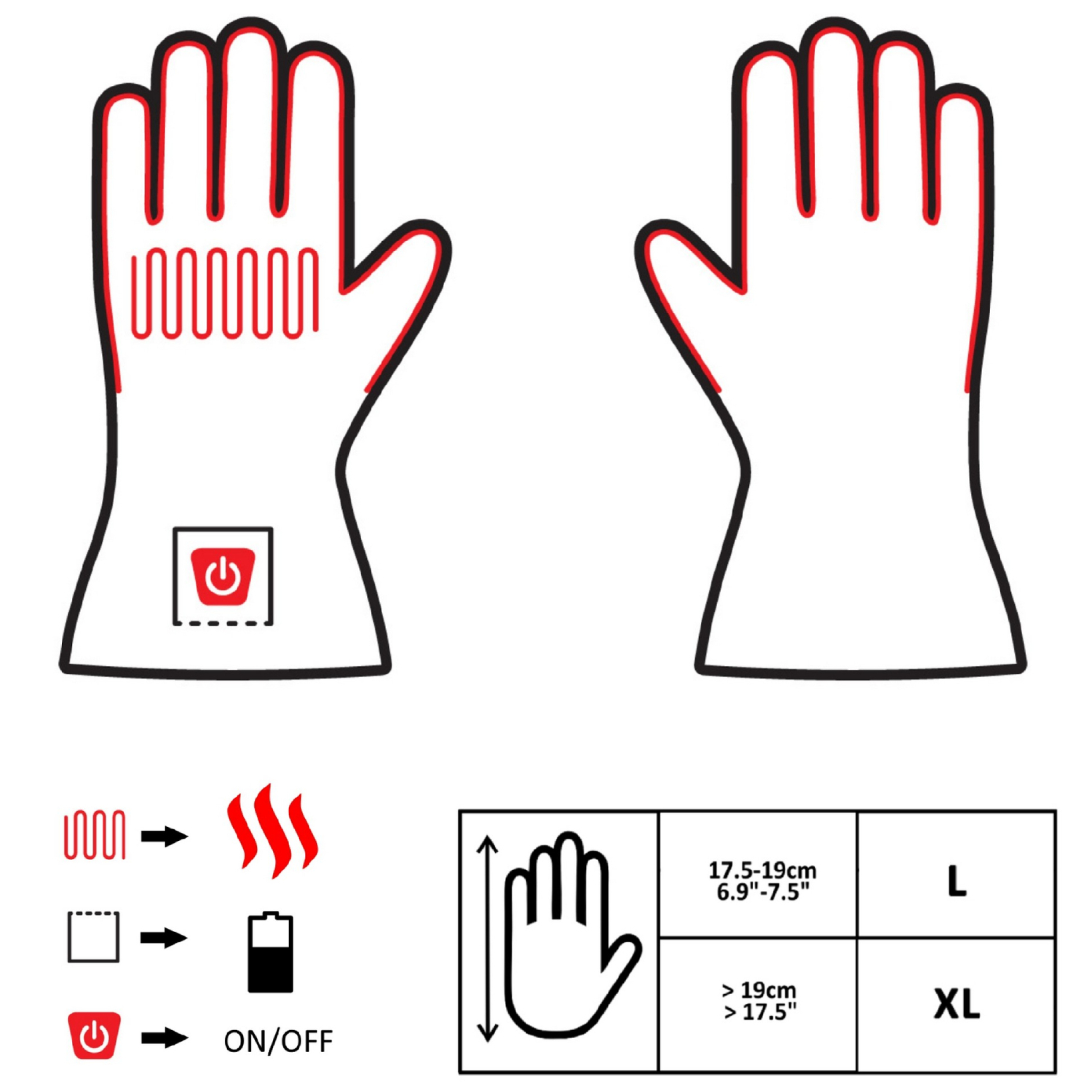 Glovii Heated Motorcycle Gloves XL. Black