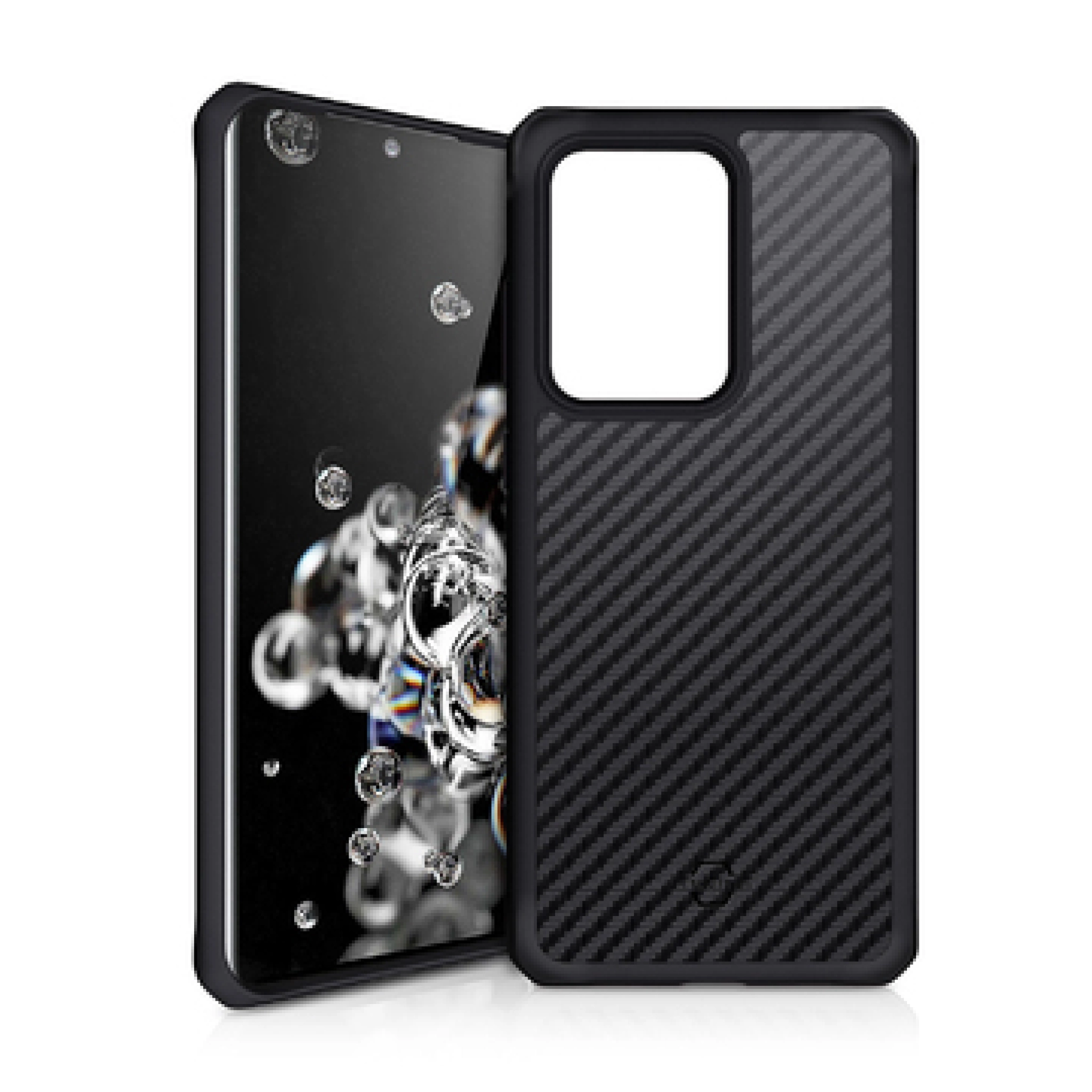 ITSKINS BALLISTIC﻿ CARBON cover for Samsung Galaxy S20 Ultra 4G / 5G®. Black