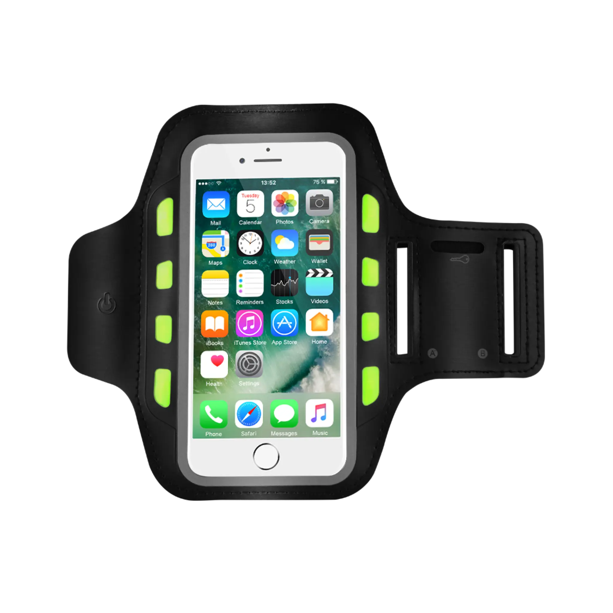 Sinox sports armband with LED light for iPhone. Black