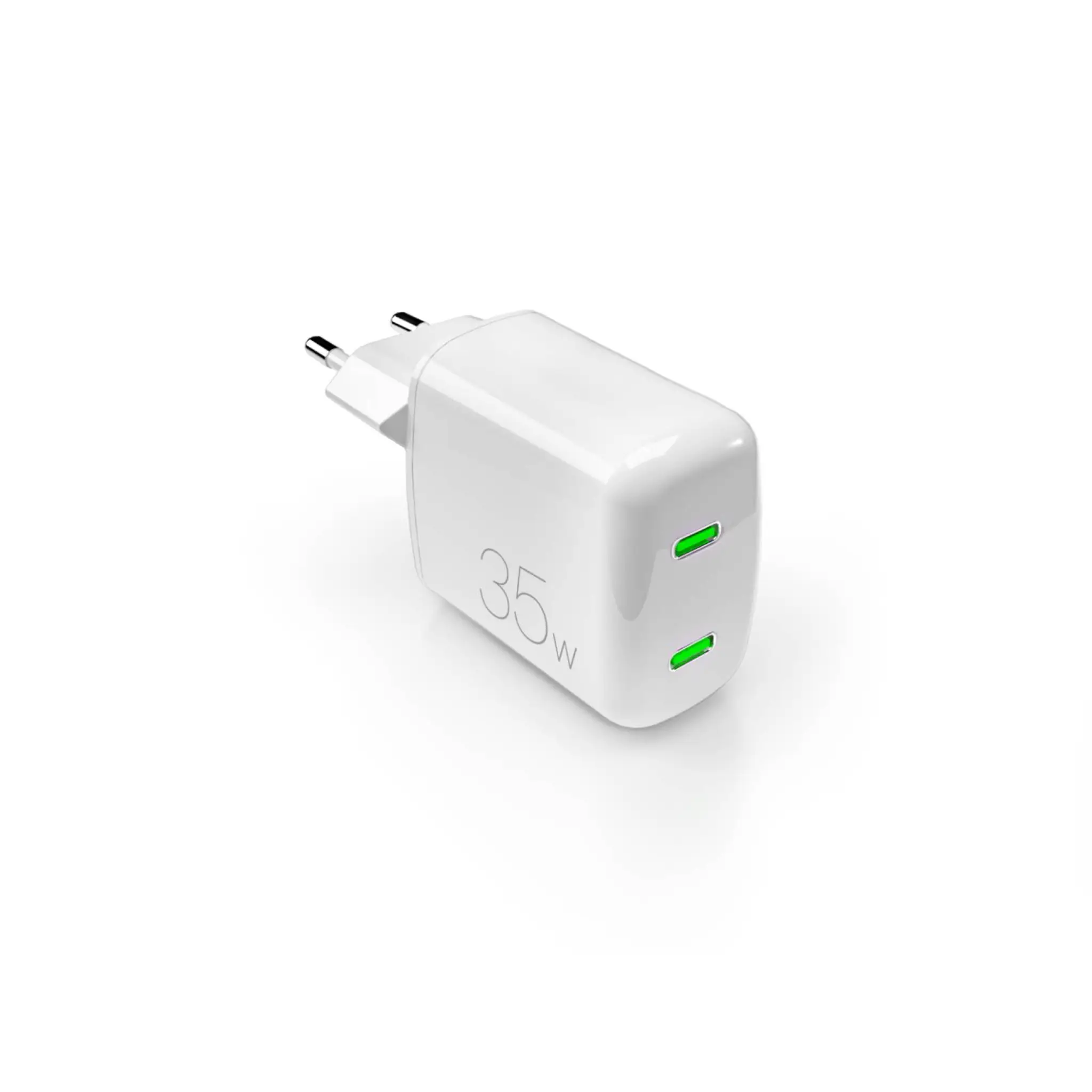 PURO MiniPro 35W dobbelt USB-C-vægoplader - GaN-teknologi