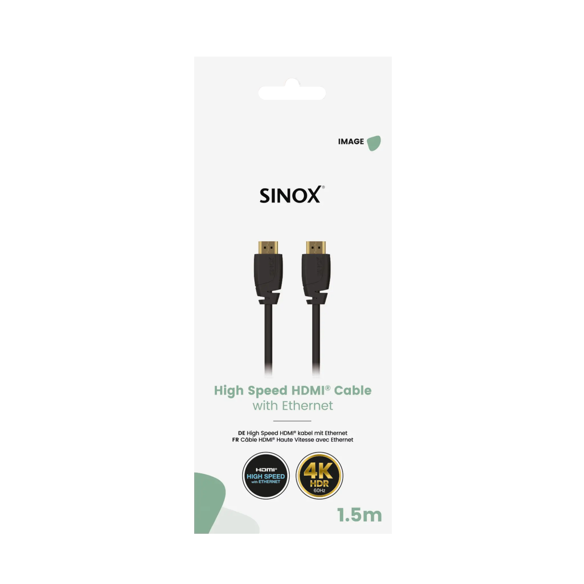 Sinox HDMI™ Cable 4K60Hz+E. 1.5m. Black