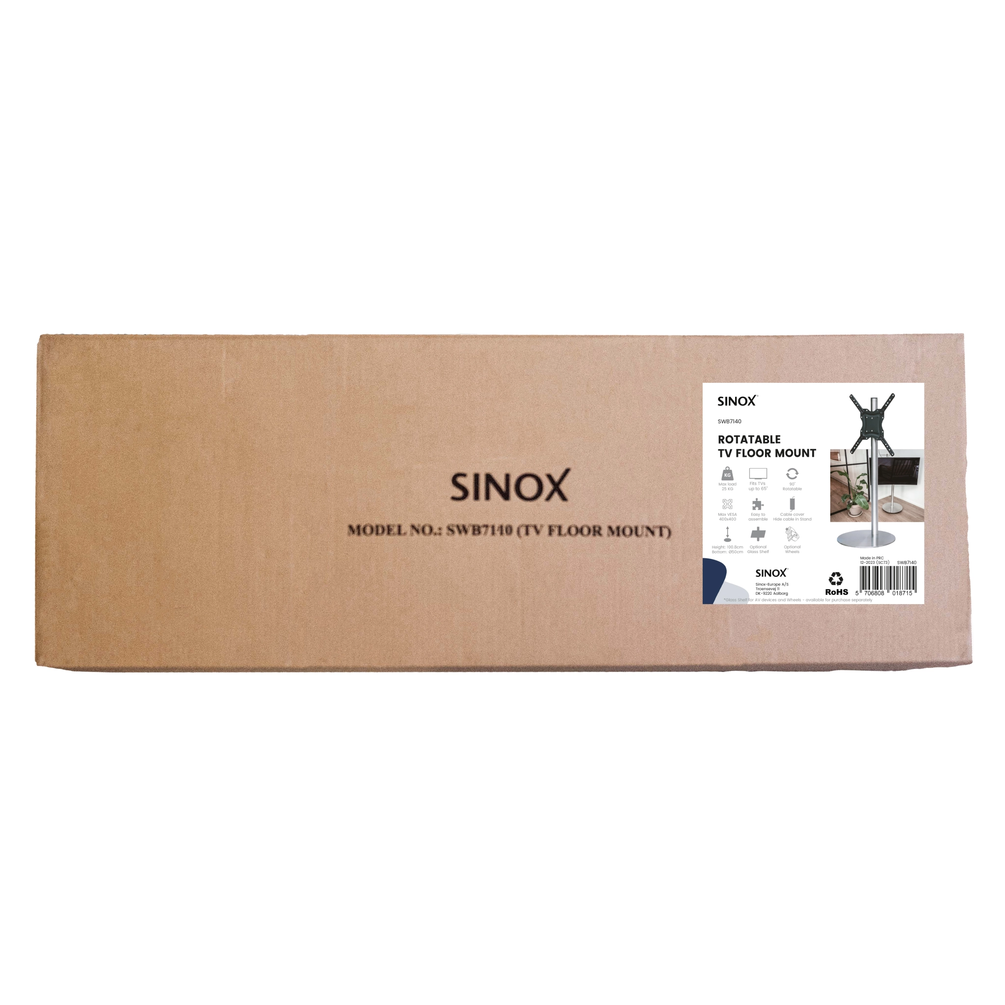 Sinox StandView TV Floor Mount with wheels and rotatable top. 26"-65". Alu finish Sinox StandView TV Floor Mount with wheels and rotatable top. 26"-65". Alu finish