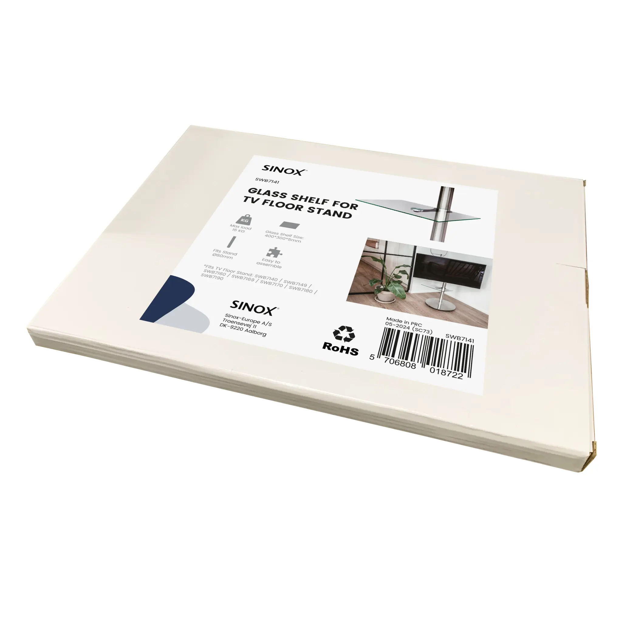 Sinox Glass Shelf for Sinox StandView TV Floor Mount